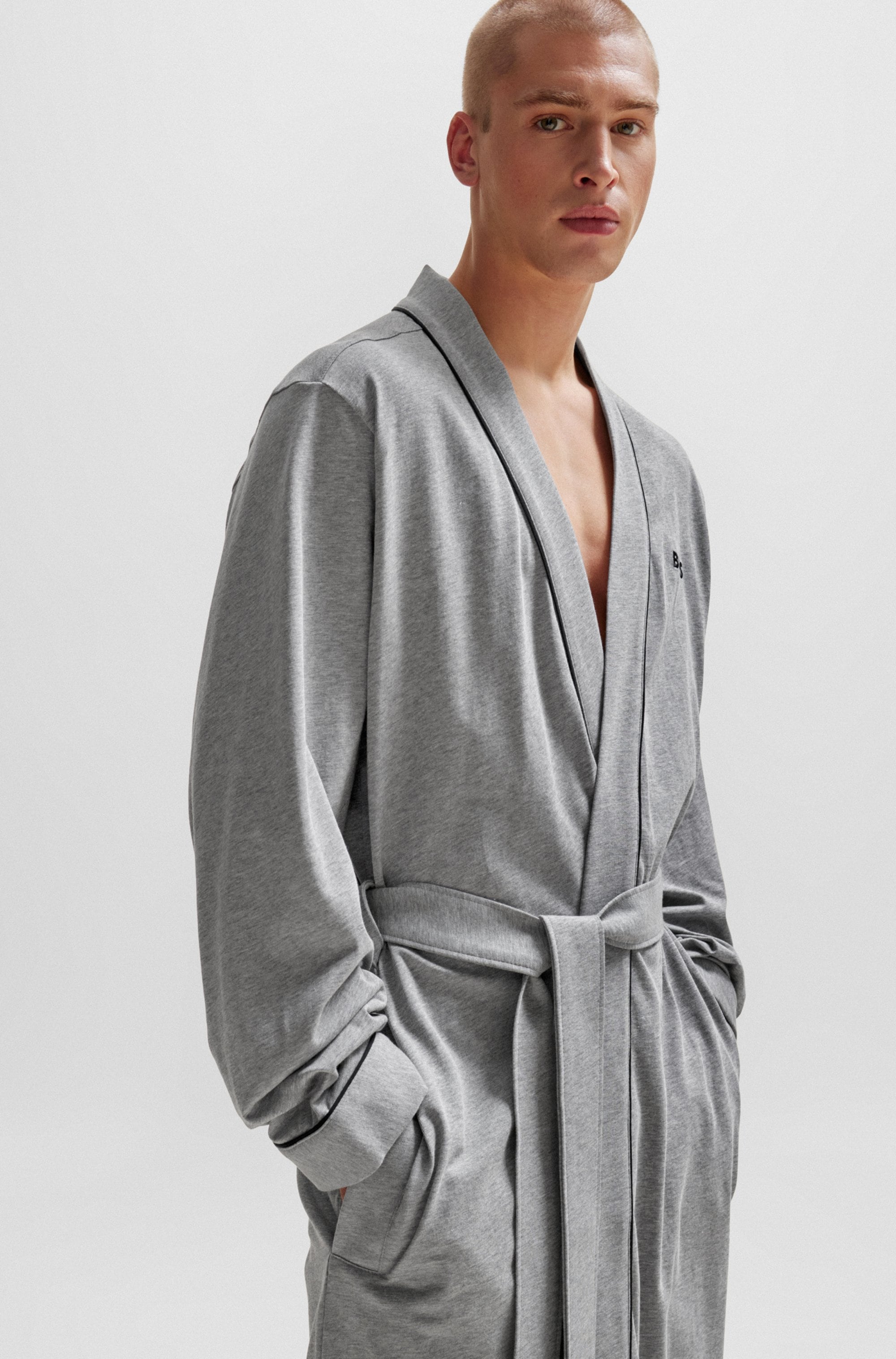 BOSS Morgenmantel »Kimono BM«, mit Logostickerei