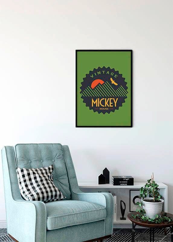 Komar Bild »Mickey Mouse Vintage«, Disney, (1 St.), Wandbild zur Dekoration im Kinderzimmer - ohne Rahmen