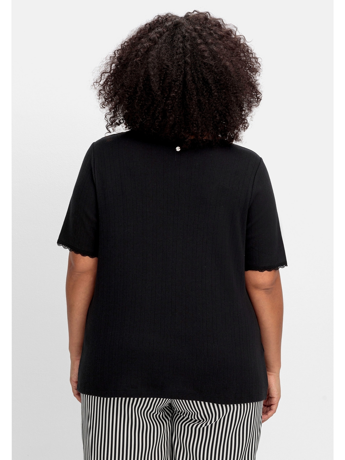 Sheego T-Shirt »Große Größen«, mit Ajourmuster und Spitzendetails