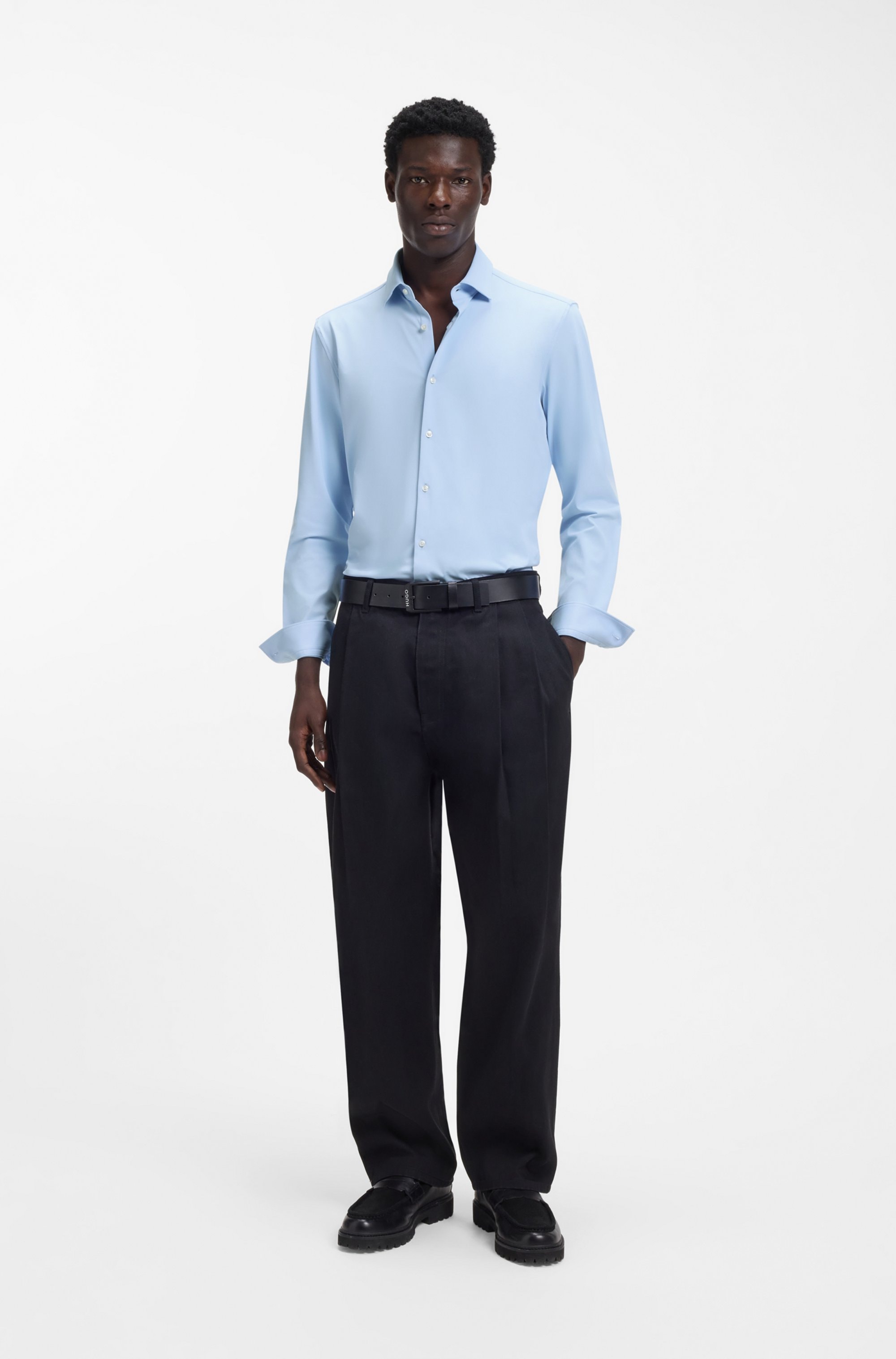 HUGO Businesshemd »Kenno« Stretch-Jersey, Slim Fit, Kentkragen