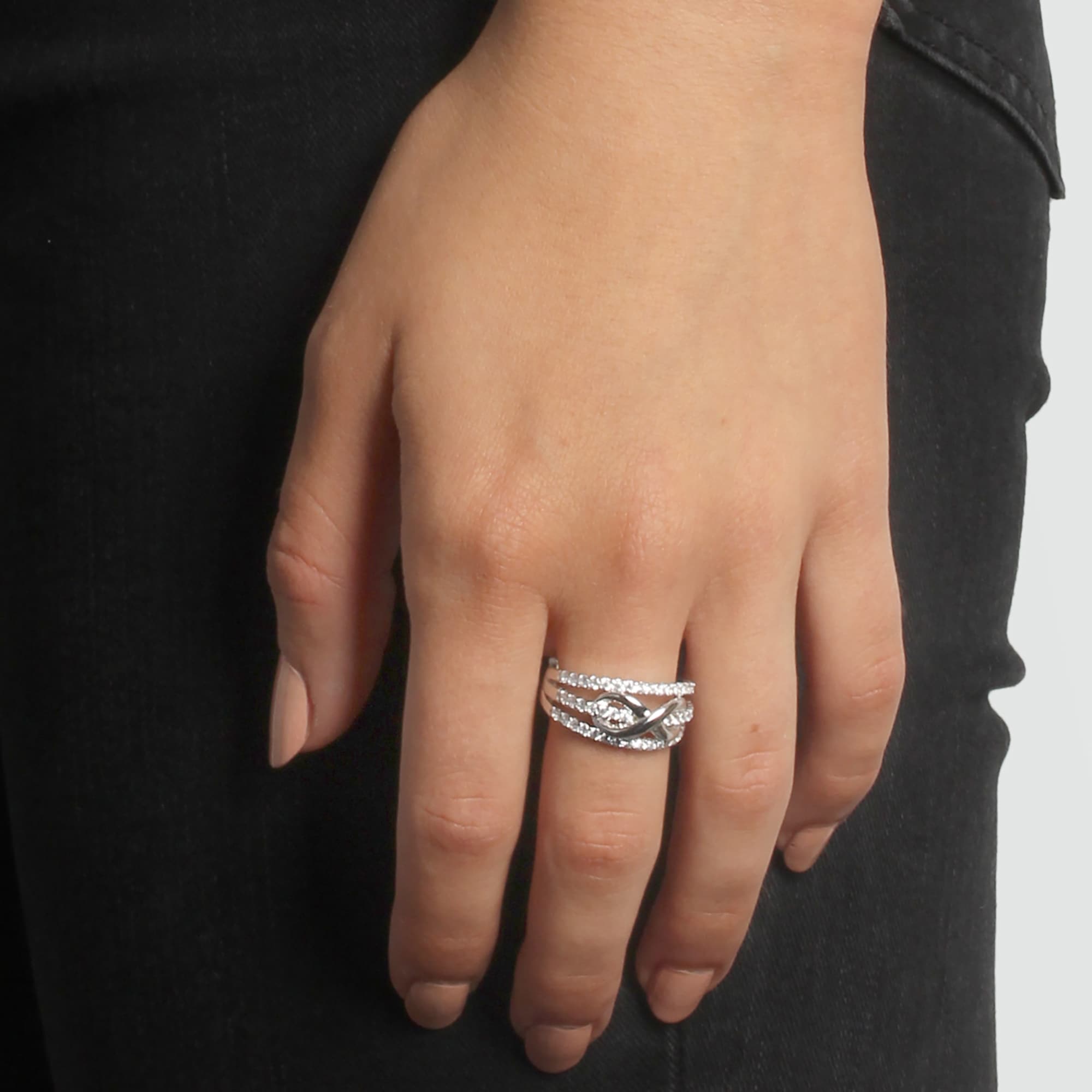 Zeeme Fingerring »Silber 925 rhodiniert mit Unendlichkeitssymbol«