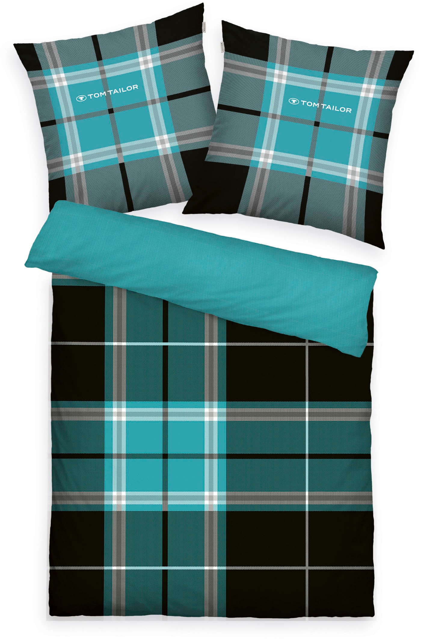 Thumbnail - TOM TAILOR HOME Wendebettwäsche "Eric in Gr. 135x200 oder 155x220 cm" 3 Stk. tlg. mit Reißverschluss, mit GRATIS-Zugabe:...
