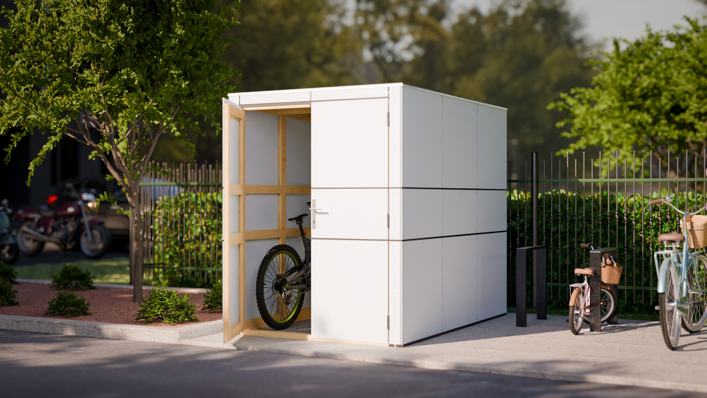 BERTILO Fahrradbox »HPL Bike in verschiedenen Farben«, HPL, witterungsbeständig, farbstabil, BxTxH: 155x235x194 cm