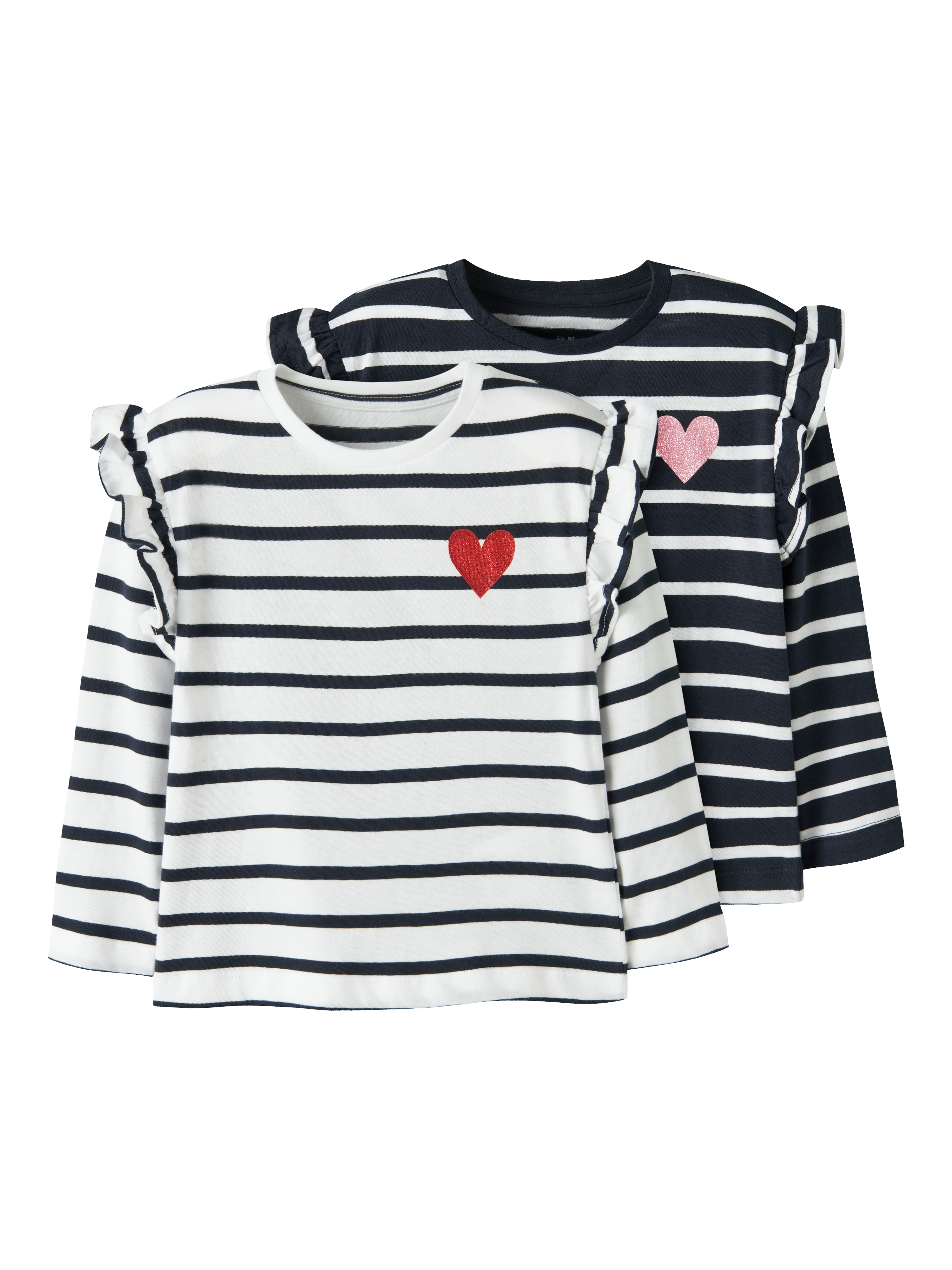 Name It T-Shirt "NMFTOVELINA 2P LS NREG TOP PB" Packung, 2