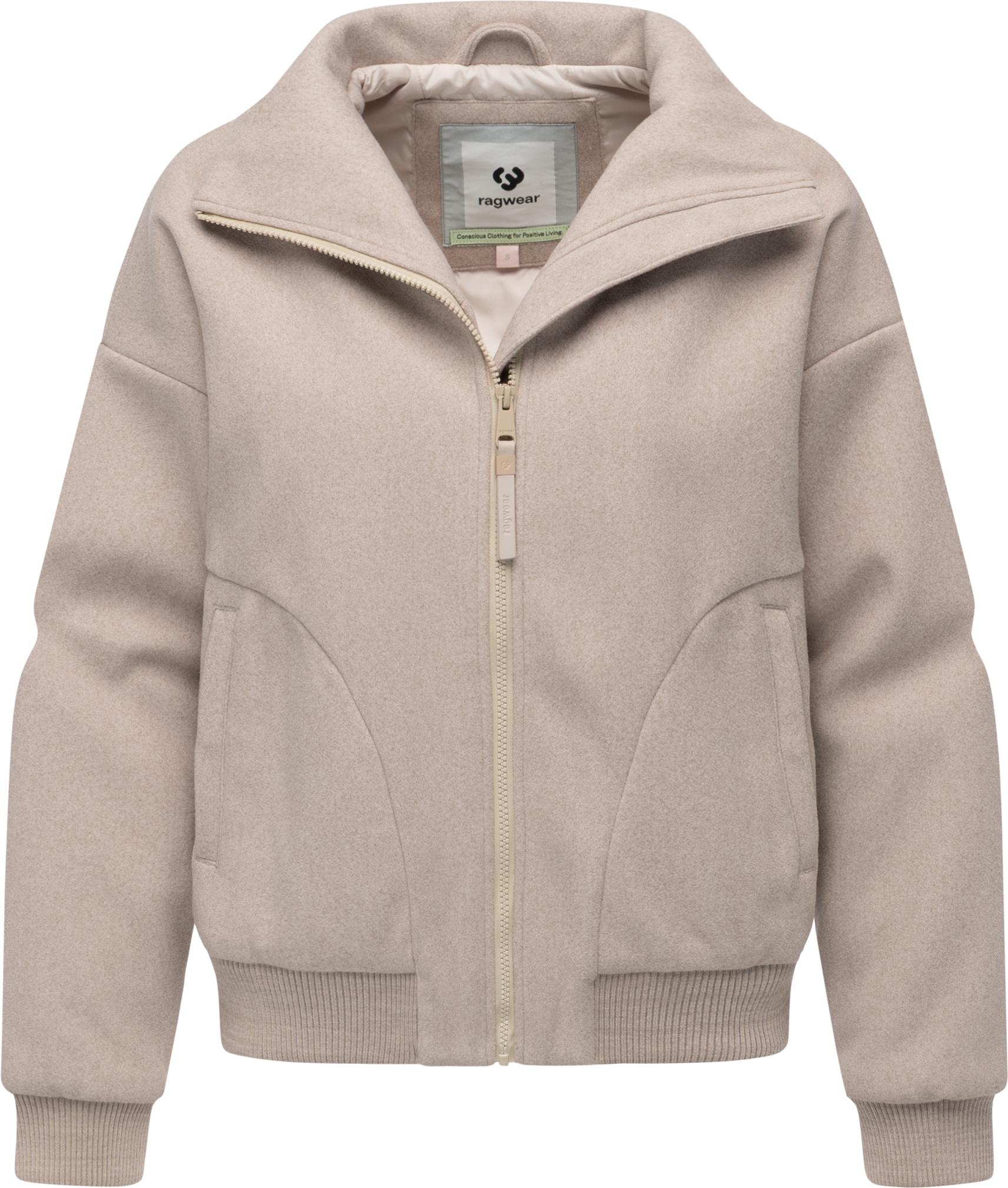 Ragwear Outdoorjacke »Toscia«, ohne Kapuze, angesagte oversized Übergangsjacke in Woll-Optik