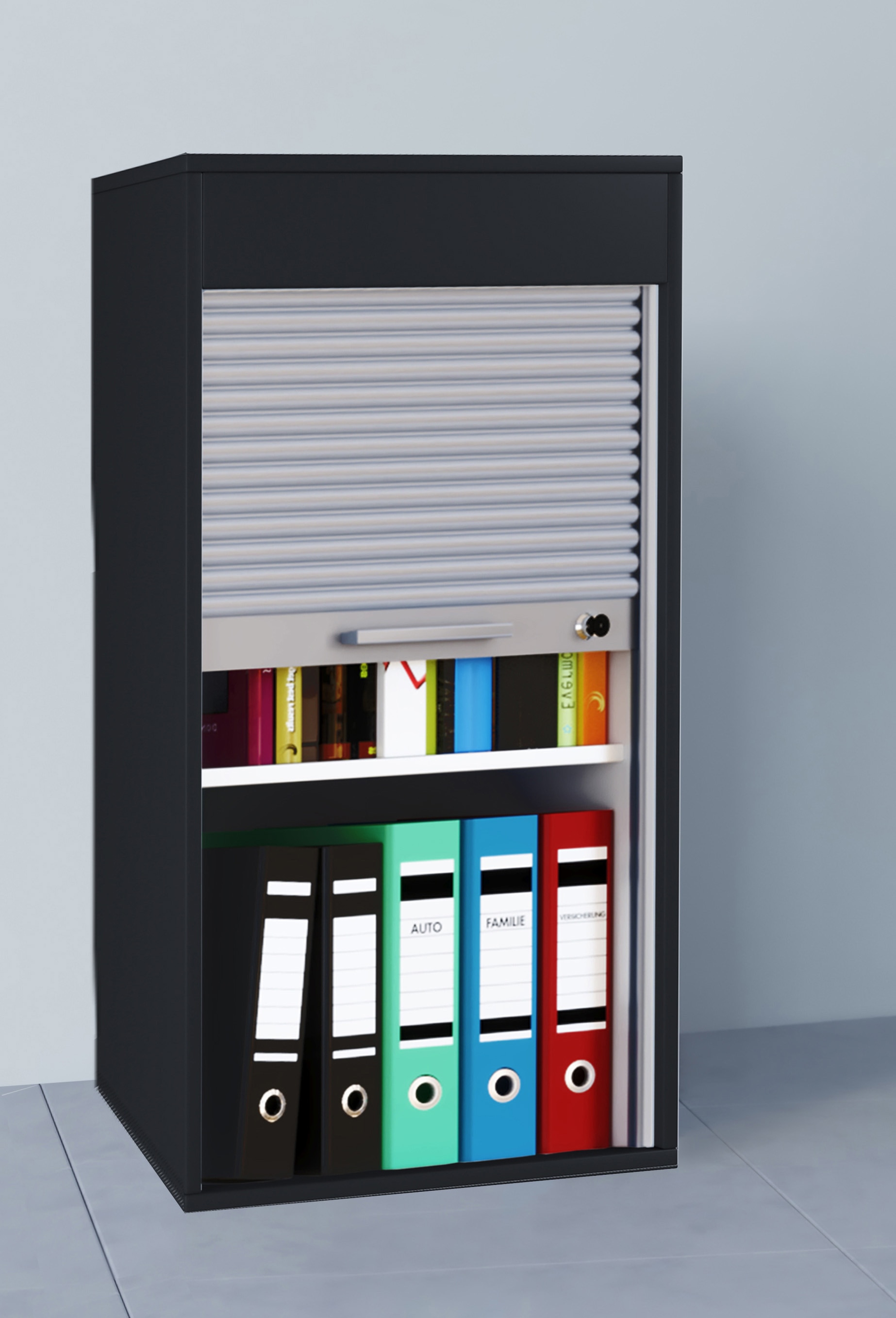 VCM Aktenschrank »Holz Büroschrank Aktenschrank Rollladen Aktos L«, (1 St., VCM Aktos)