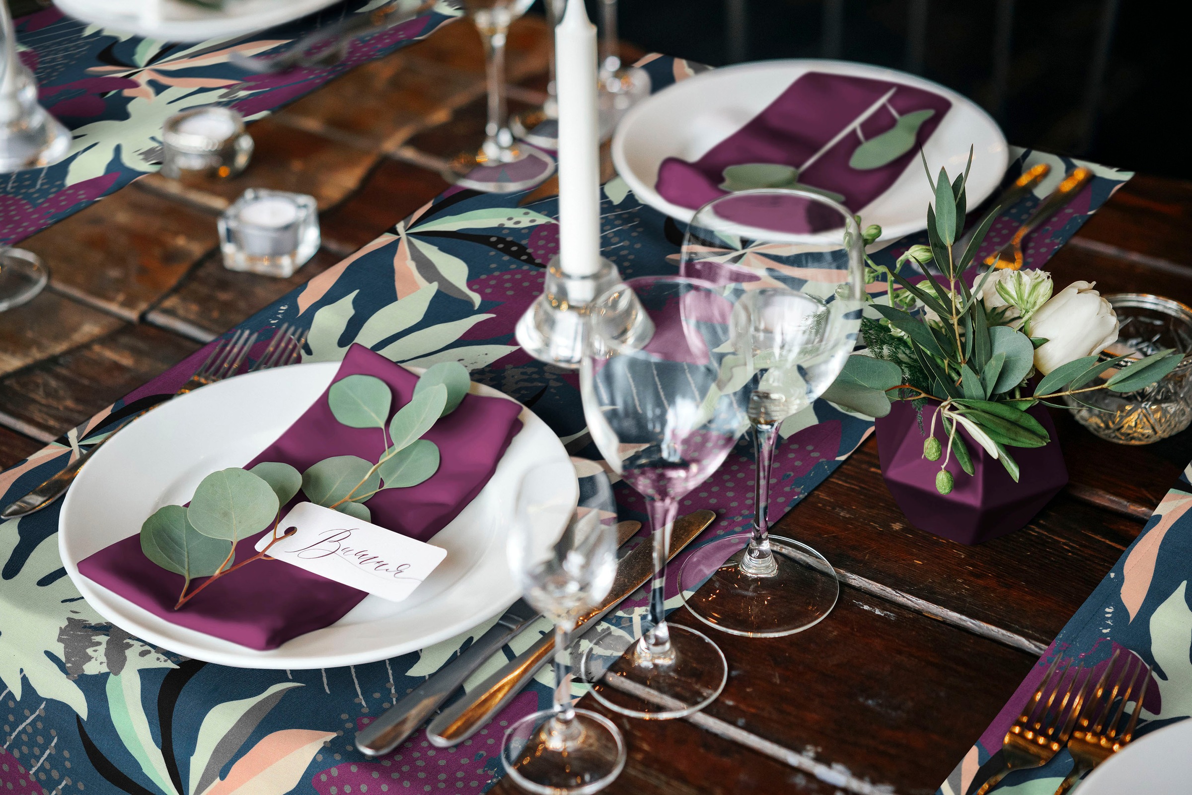 Adam Tischläufer "Jungle" GOTS organic,zertifiziert durch CERES 0242Made in günstig online kaufen