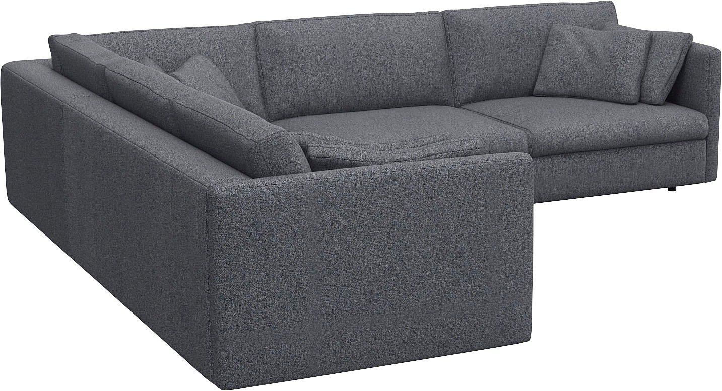 FLEXLUX Ecksofa »Lovane, elegant und zeitlos, bequem, L-Form«, Weich & anschmiegsam, große Sitztiefe auf Kaltschaum, Dekokissen inkl.