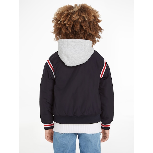 Tommy Hilfiger Bomberjacke »TH LOGO BOMBER JACKET«, mit Kapuze, mit  Logostickerei auf der Brust bestellen | BAUR