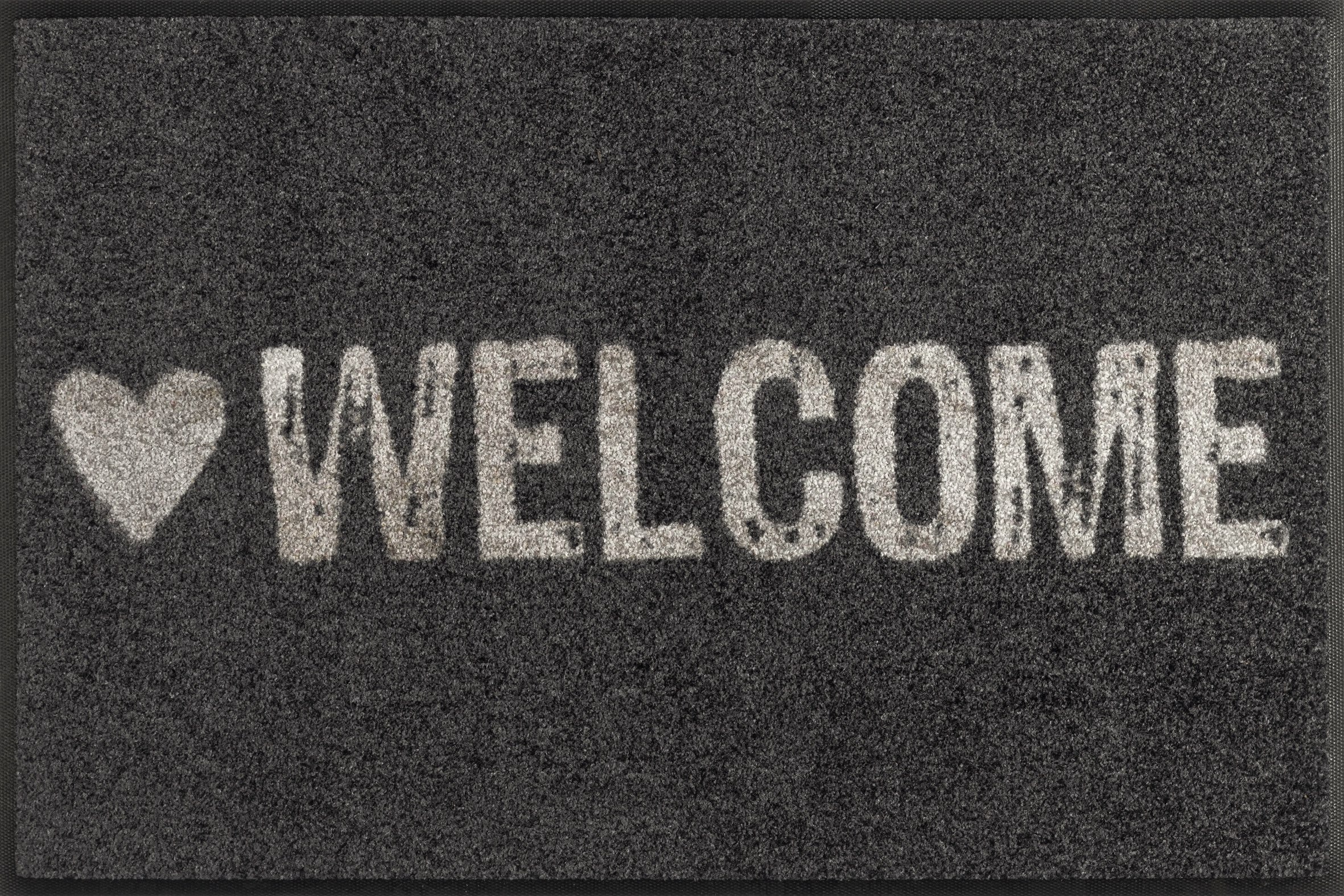 wash+dry by Kleen-Tex Fußmatte "Warmly Welcome" rechteckig 7 mm Höhe günstig online kaufen