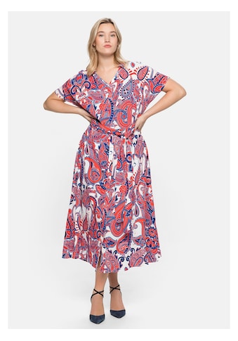 Sheego Sommerkleid »sheego Kleid«, mit hübschem Paisleyprint und Bindeband kaufen