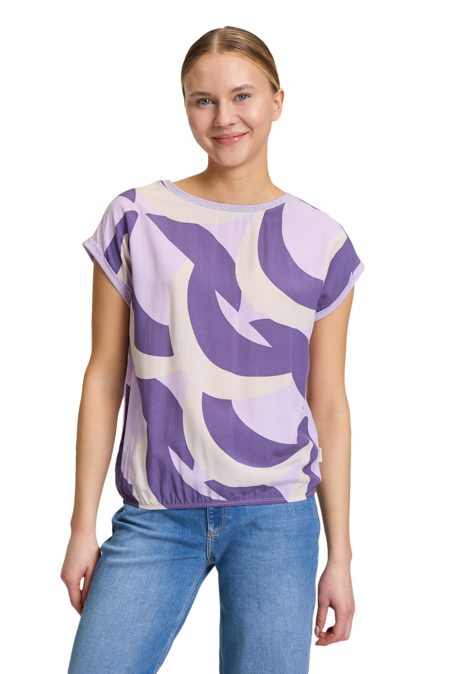 Betty&Co Kurzarmshirt "Betty & Co Damen Casual-Shirt mit Print" 1 Stk. tlg. günstig online kaufen