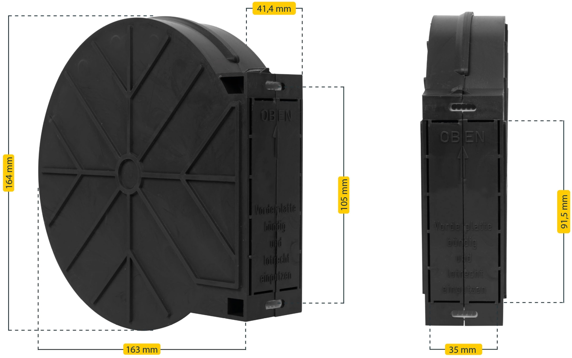 SCHELLENBERG Mauerkasten »für Einlasswickler und elektrische Gurtwickler Maxi«, (Packung, 1 St.), Gurtkasten aus PVC, Lochabstand 10,5 cm