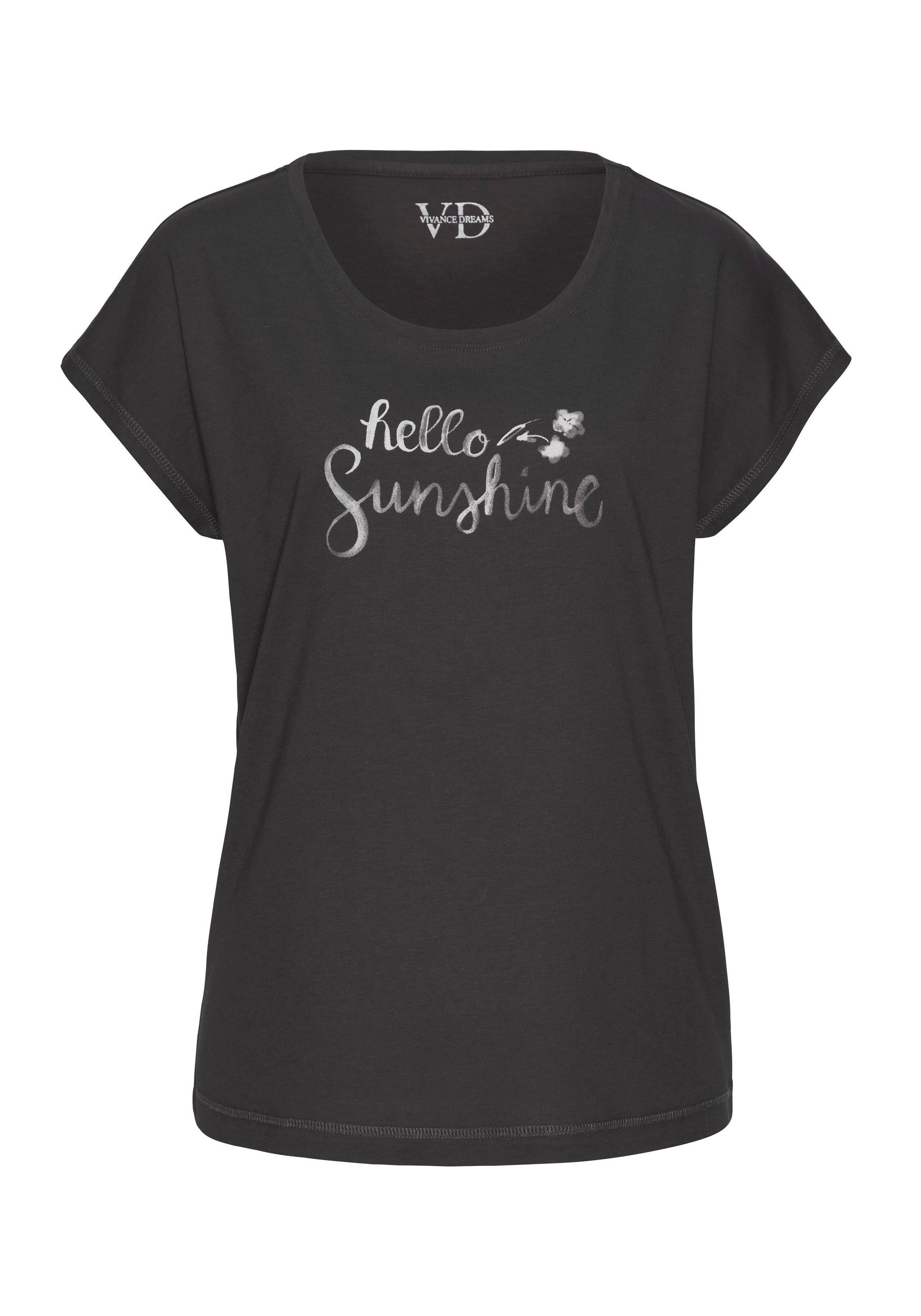 Vivance Dreams Pyjamaoberteil, mit Frontdruck