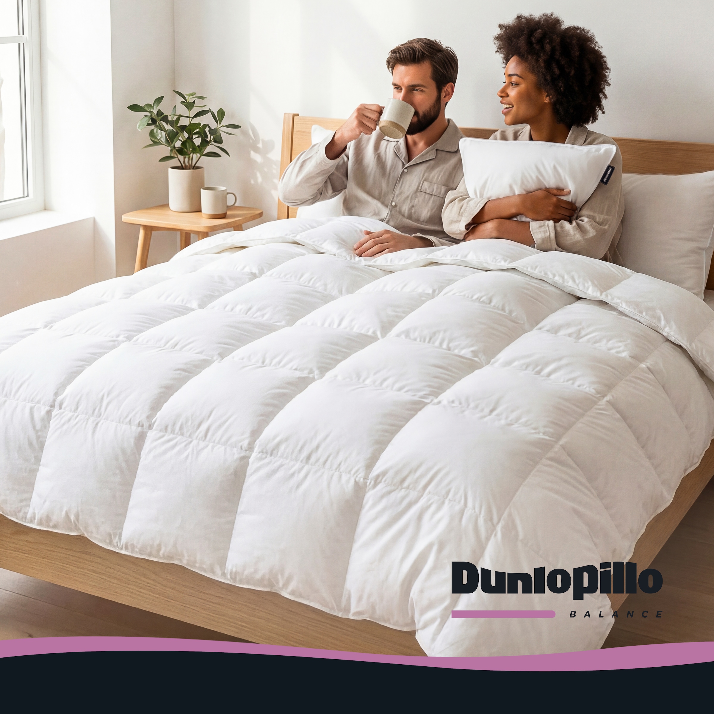 Dunlopillo Daunenbettdecke "Balance, "NEUHEIT" Bettdecke in 135x200 cm & weitere Größen" leicht Füllung 90% Daunen & 10% Federn 1 Stk. tlg. Hergestellt in Deutschland
