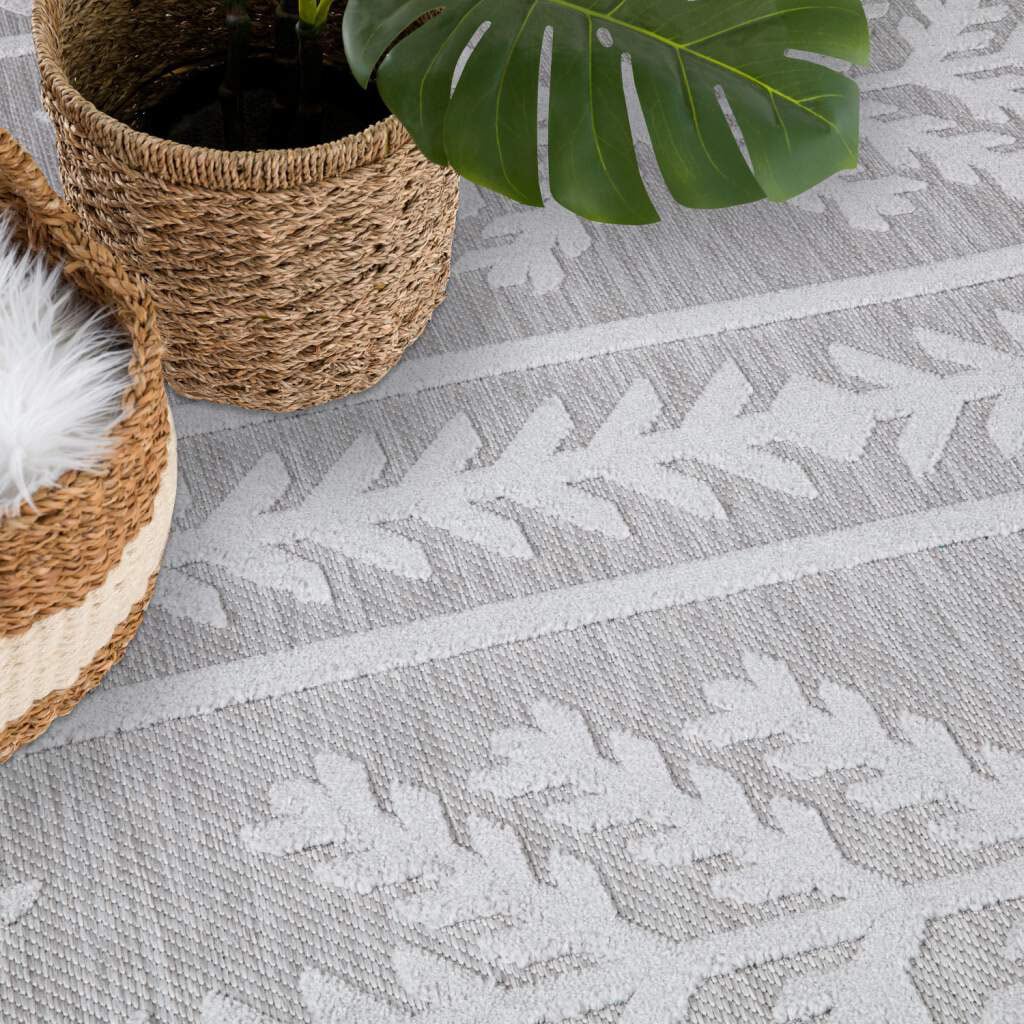 Carpet City Teppich »In-& Outdoorteppich Santorini 411, 3D-Effekt, Boho-Optik«, rechteckig, 5 mm Höhe, Wetterfest & UV-beständig für Terrasse, Balkon, Küche, Flur