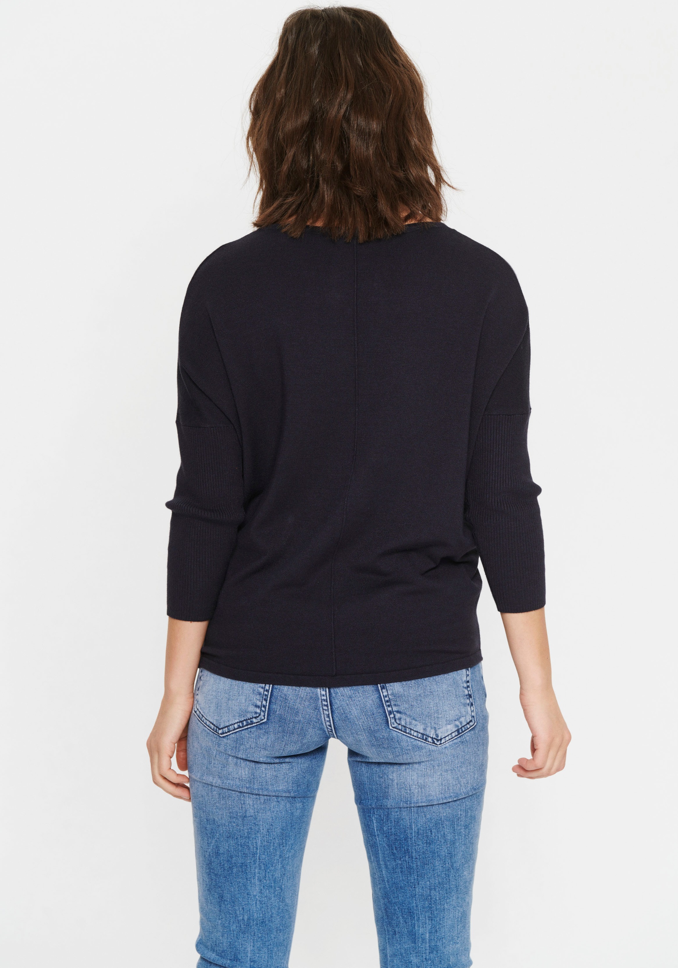 Saint Tropez Rundhalspullover "A2561, MilaSZ R-Neck" Viskosemischung, Casua günstig online kaufen