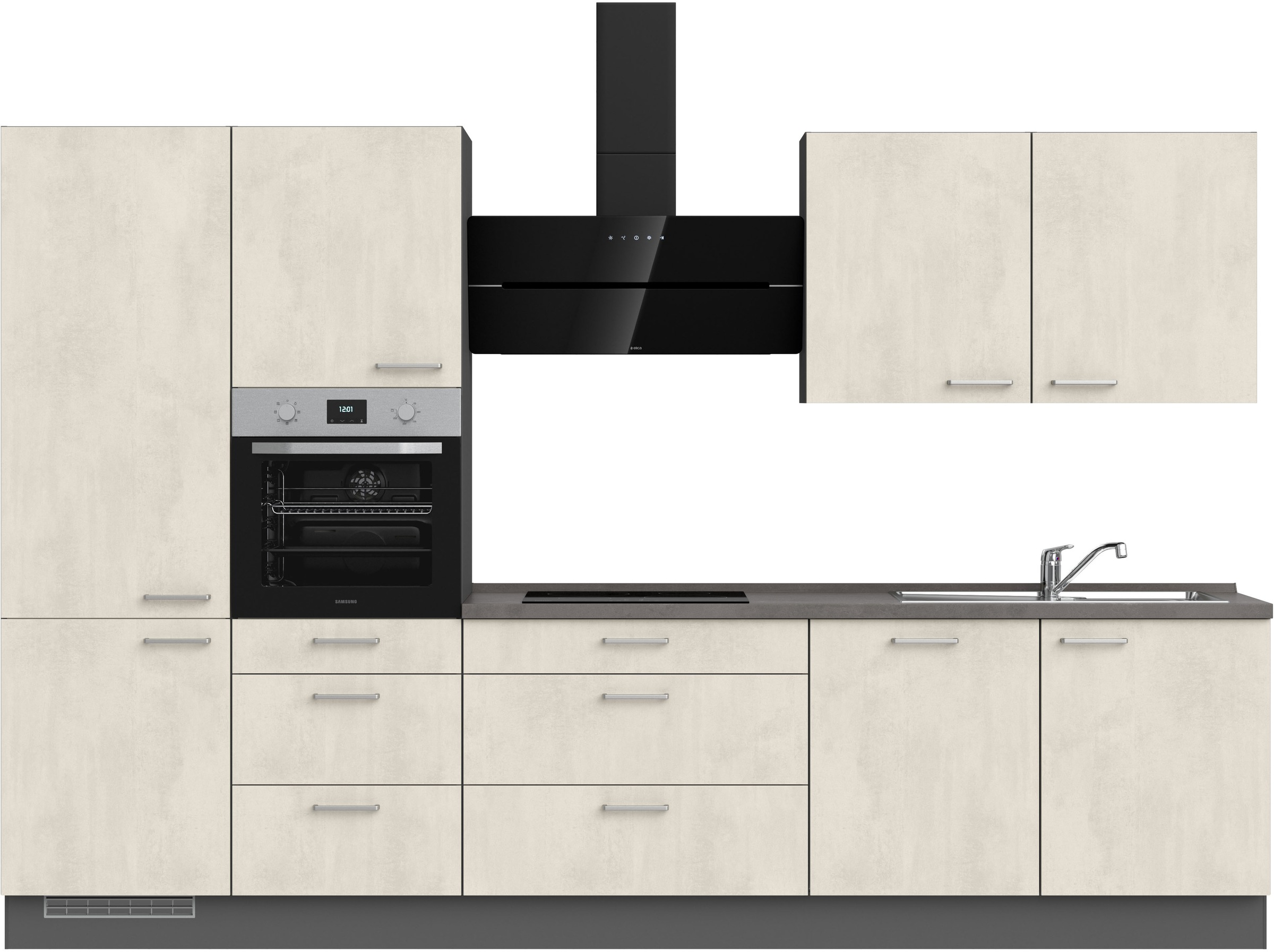 nobilia Küchenzeile ""Riva II", NEU: individuell anpassbar mit gratis Profi-Beratung" vormontiert, Breite 330 cm, Ausrichtung wählbar, wahlw. mit E-Geräten