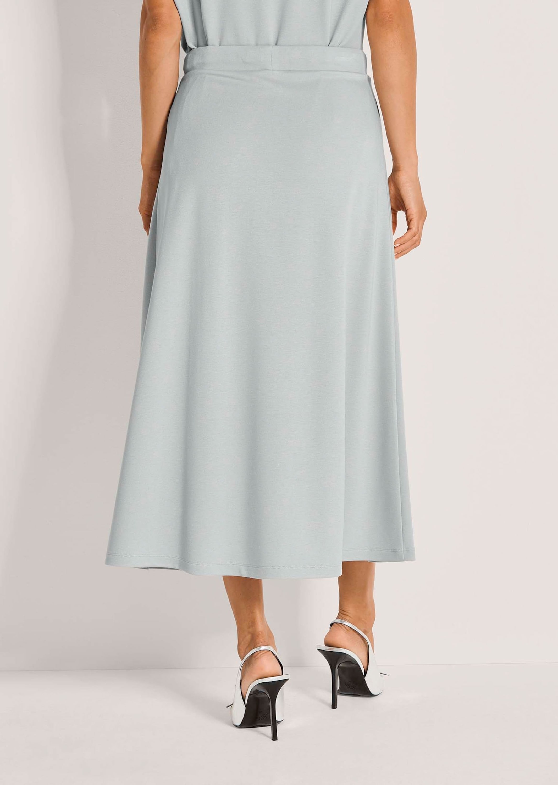 MADELEINE Midirock »Jerseyrock Viskoserock mit Schlupfbund« Dezente Bundfalten