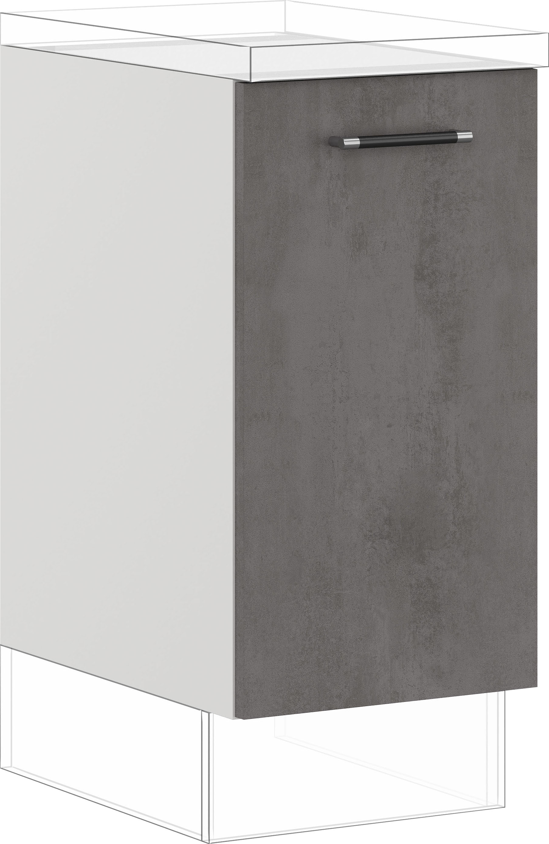 IMPULS KÜCHEN Auszugsunterschrank ""Prag", Breite/Höhe: 40/72,3 cm, mit Soft-Close" vormontiert, mit Auszug, mit Behälter für Wertstofftrennung