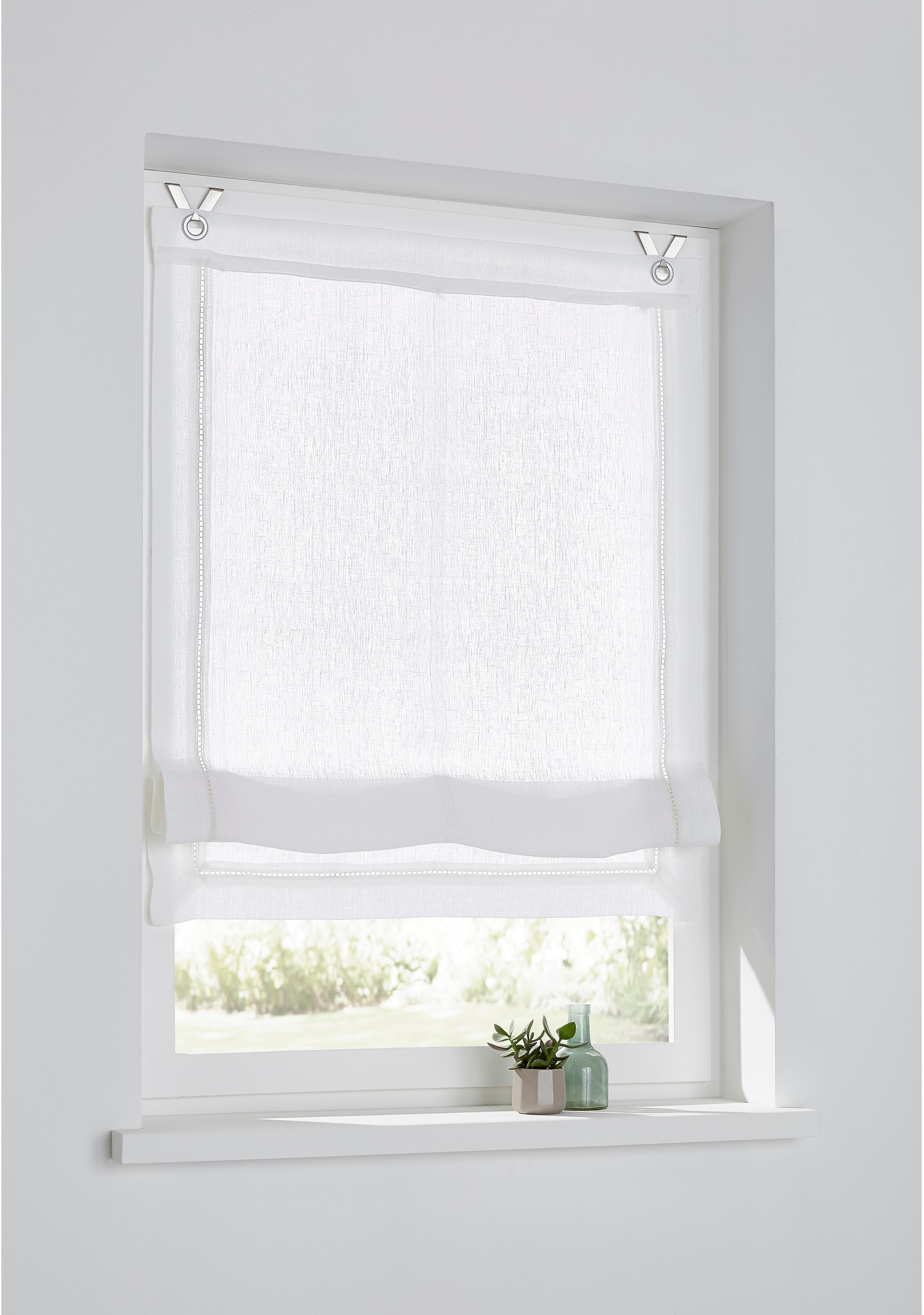 Kutti Raffrollo "Hedda" mit Hakenaufhängung ohne Bohren freihängend mit Fen günstig online kaufen