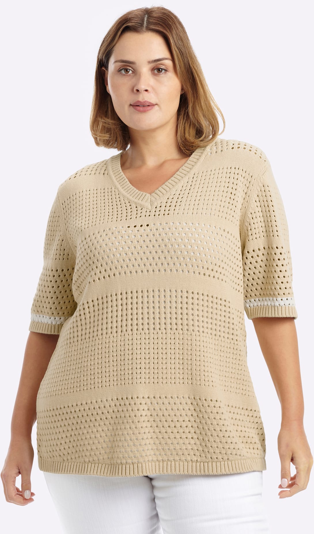 Sheego Strickpullover "Halbarm-Pullover"