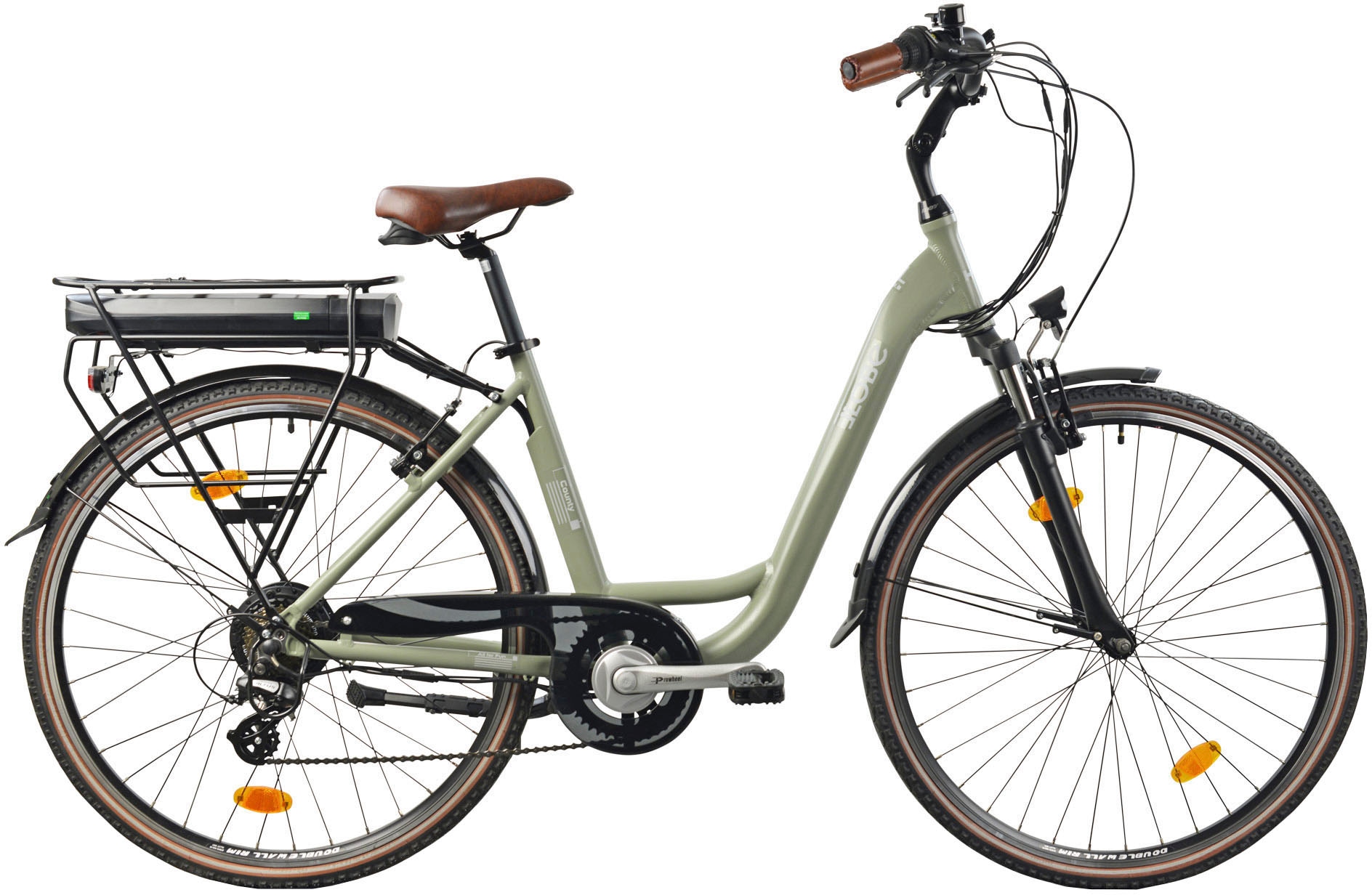 Llobe E-Bike »City E-Bike 28" County grün«, Shimano, Altus, Heckmotor 250 W