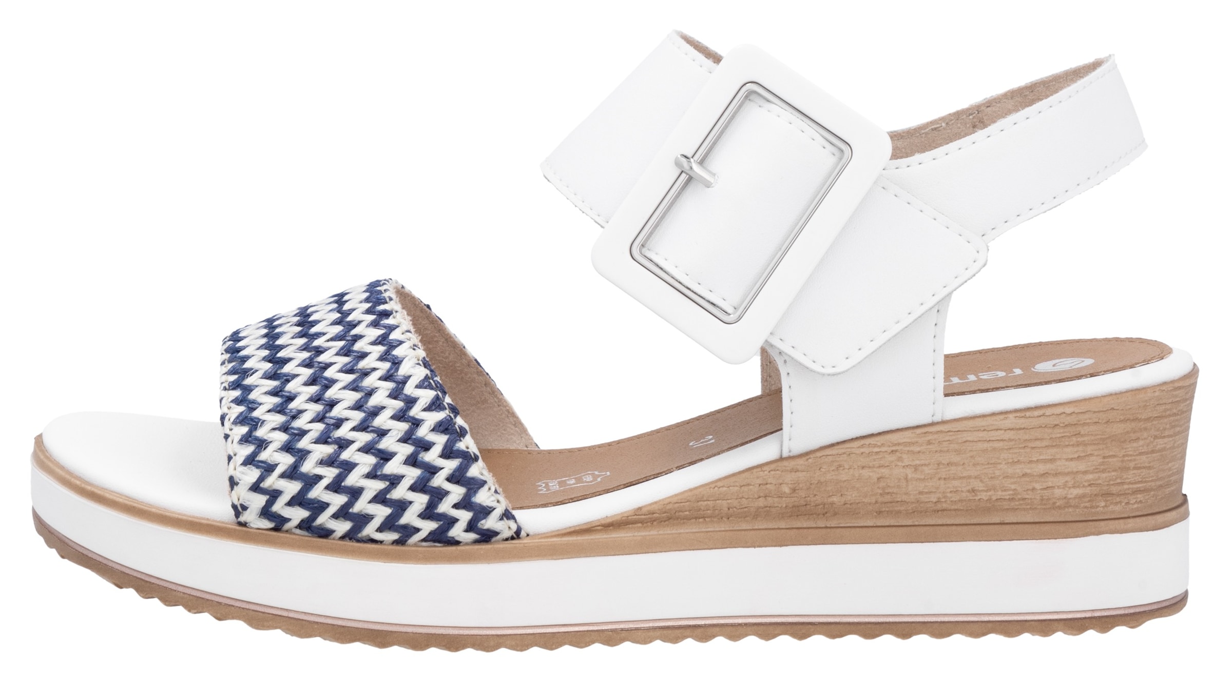 Remonte Sandalette »ELLE-Collection«, Sommerschuh, Sandale, Bequemschuh mit Klett unter der Zierschnalle