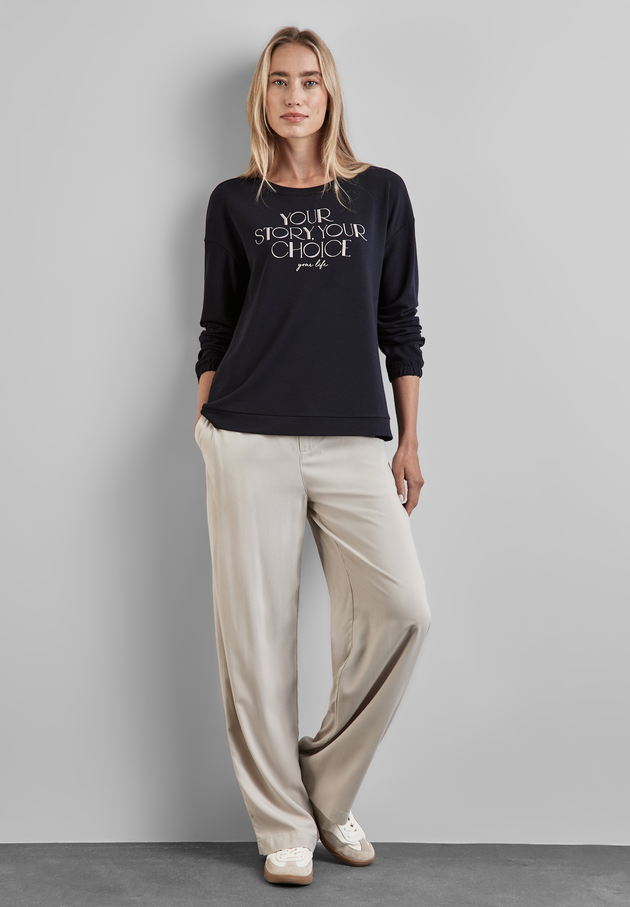 STREET ONE Langarmshirt, Rundhalsausschnitt