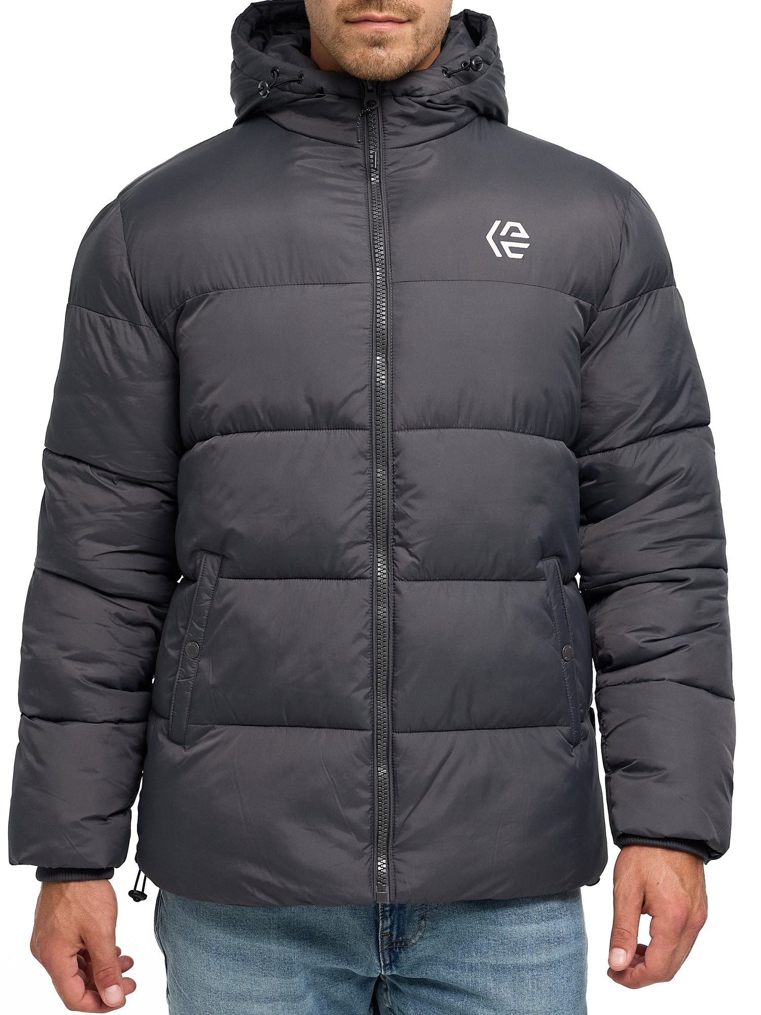 Indicode Steppjacke "INAlanin Solid" mit Kapuze Kunstfaser, mit Steppung