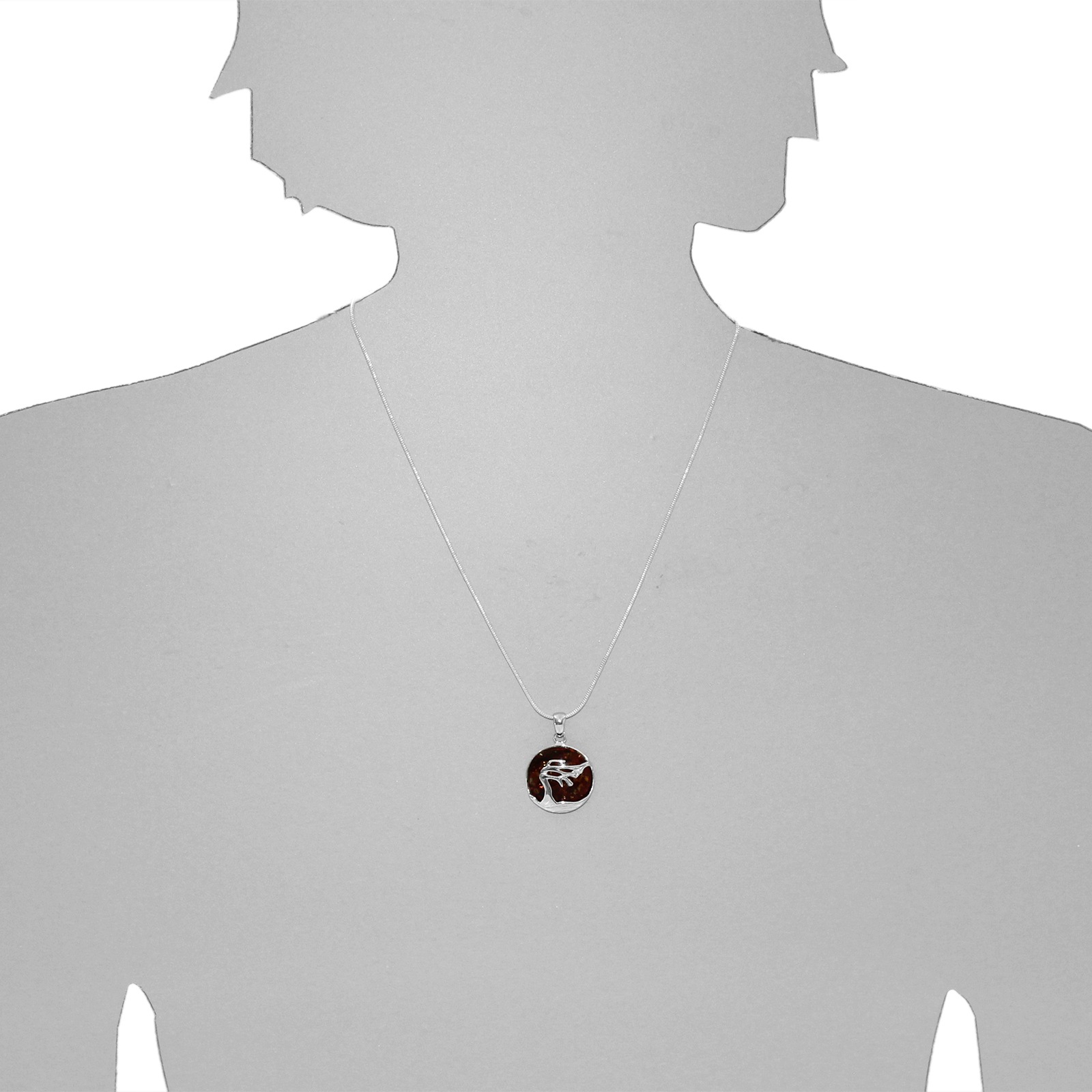 OSTSEE-SCHMUCK Kette mit Anhänger »Ostsee-Schmuck Kette mit Anhänger Windflüchter 21 mm«, (2 tlg.)