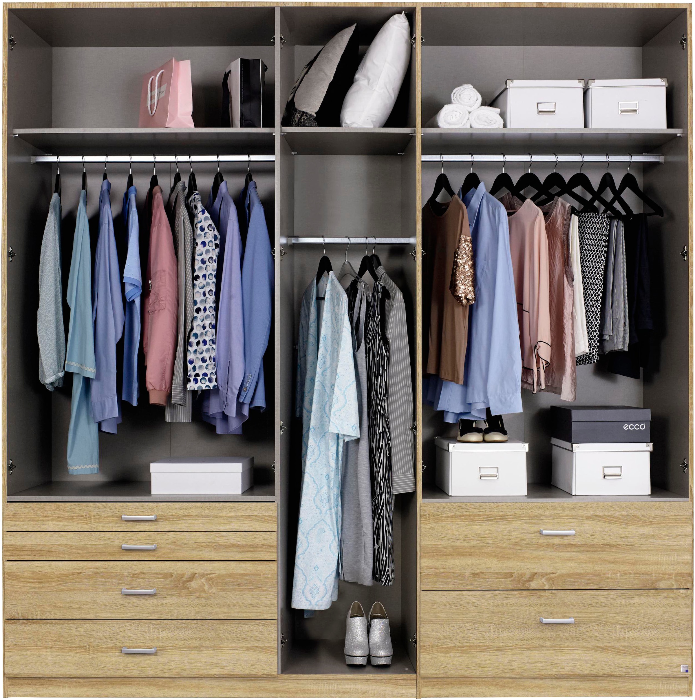 rauch Kleiderschrank »Kleiderschrank Schrank Garderobe Wäscheschrank WILDBERG« Breiten 226/271 cm, Höhen 210/229 cm,  mit 6 Schubladen, obere Schublade mit Holz-Einteilung MADE IN GERMANY