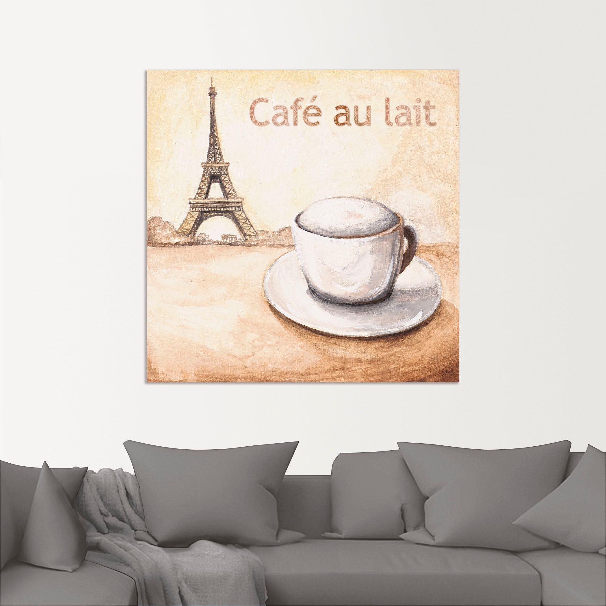 Artland Wandbild »Café au lait in Paris«, Kaffee Bilder, (1 St.), als  Alubild, Leinwandbild, Wandaufkleber oder Poster in versch. Größen  bestellen | BAUR
