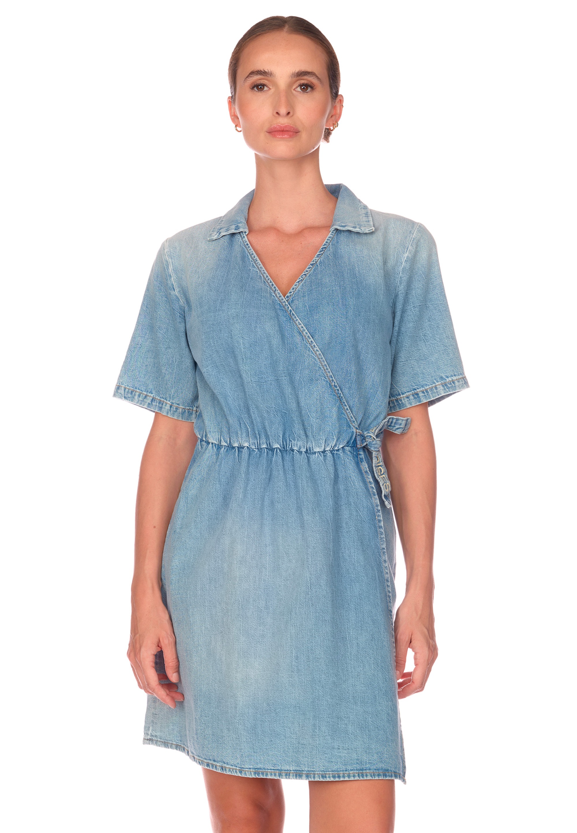 Le Temps Des Cerises Jeanskleid »FLOE«, in gewickeltem Design