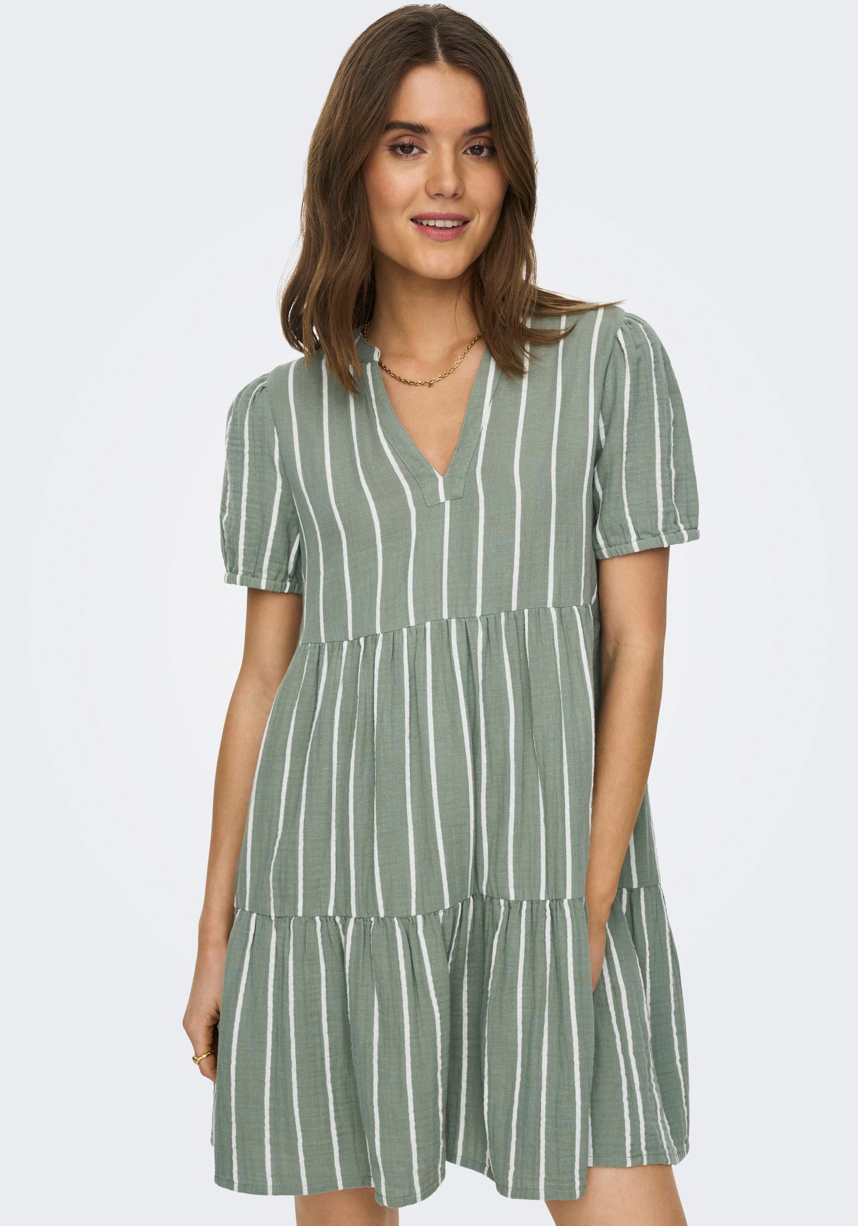 ONLY Sommerkleid »ONLNORA S/S LOOSE DRESS PTM« mit Volant