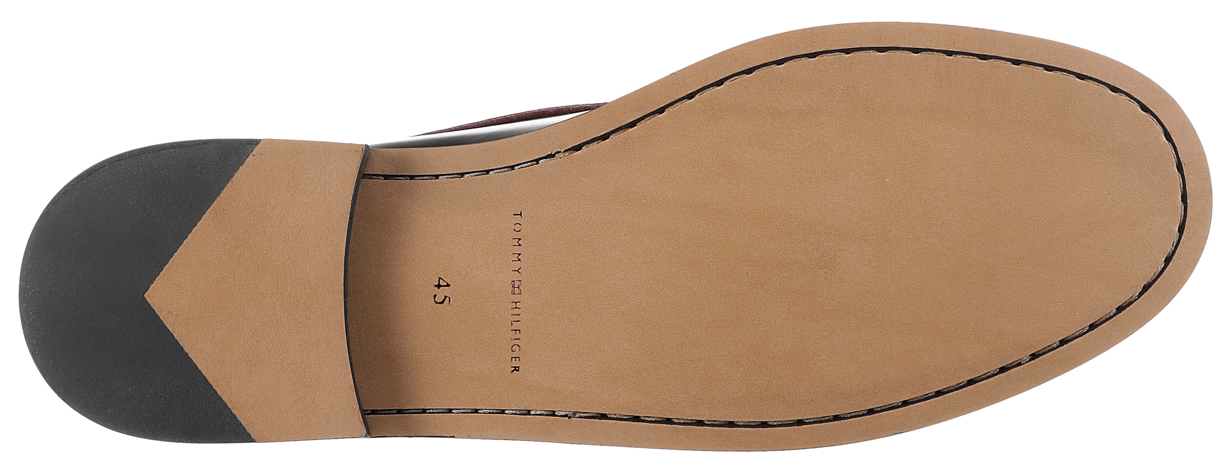 Tommy Hilfiger Slipper »CLASSIC HILFIGER LEATHER LOAFER«, Blockabsatz, Businesssmode, Festtagsmode mit Mokassinnaht