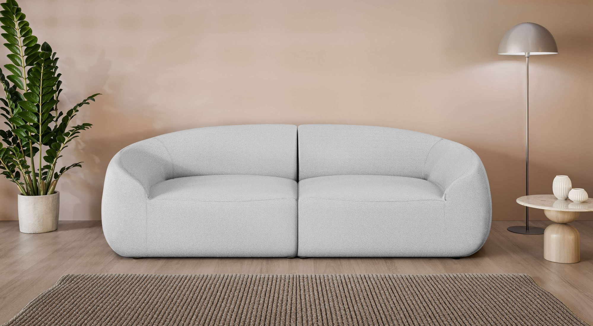 LeGer Home by Lena Gercke Big-Sofa "YANI, Designersofa, organische Form, Maße B/T/H: 240/64/81 cm" mit Wellenunterfederung, auch in Bouclé, passend zur Serie