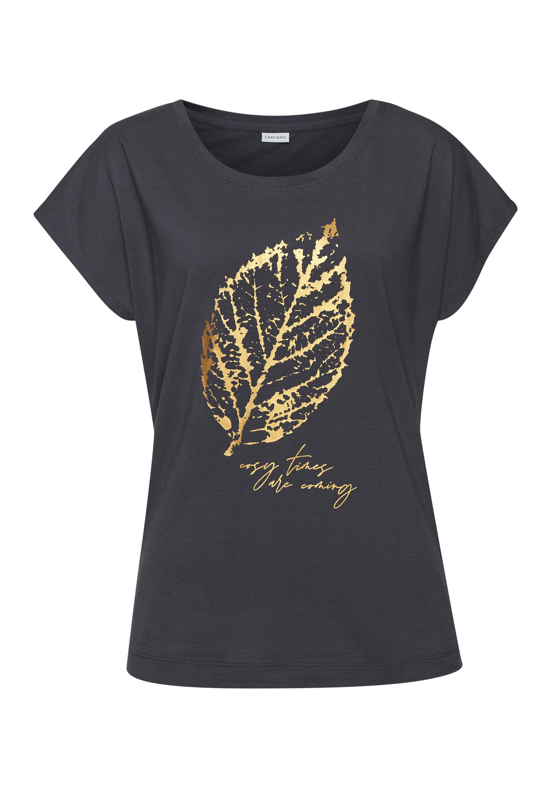 LASCANA Pyjamaoberteil 1-teilig, mit Folienprint günstig online kaufen