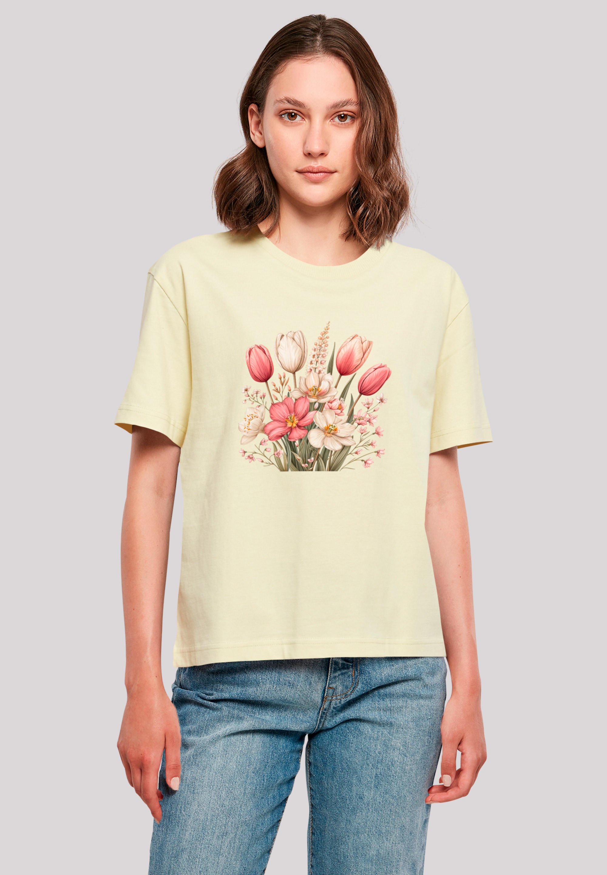 F4NT4STIC T-Shirt "Rosa weißer Frühlingsblumenstrauß", Premium Qualität günstig online kaufen