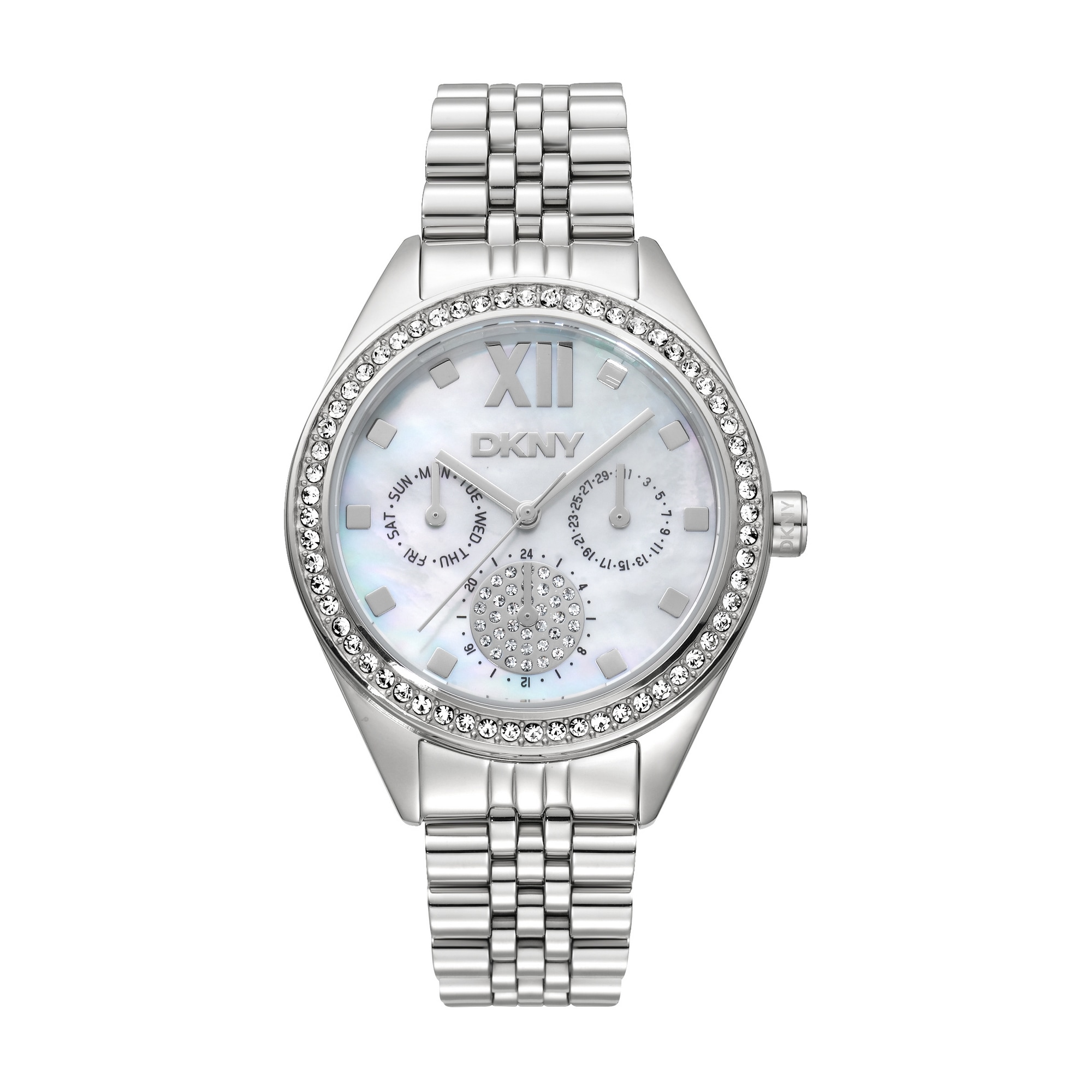 DKNY Quarzuhr »Mulit Function Watch« Armbanduhr, Damenuhr, Edelstahlarmband, analog, Tag