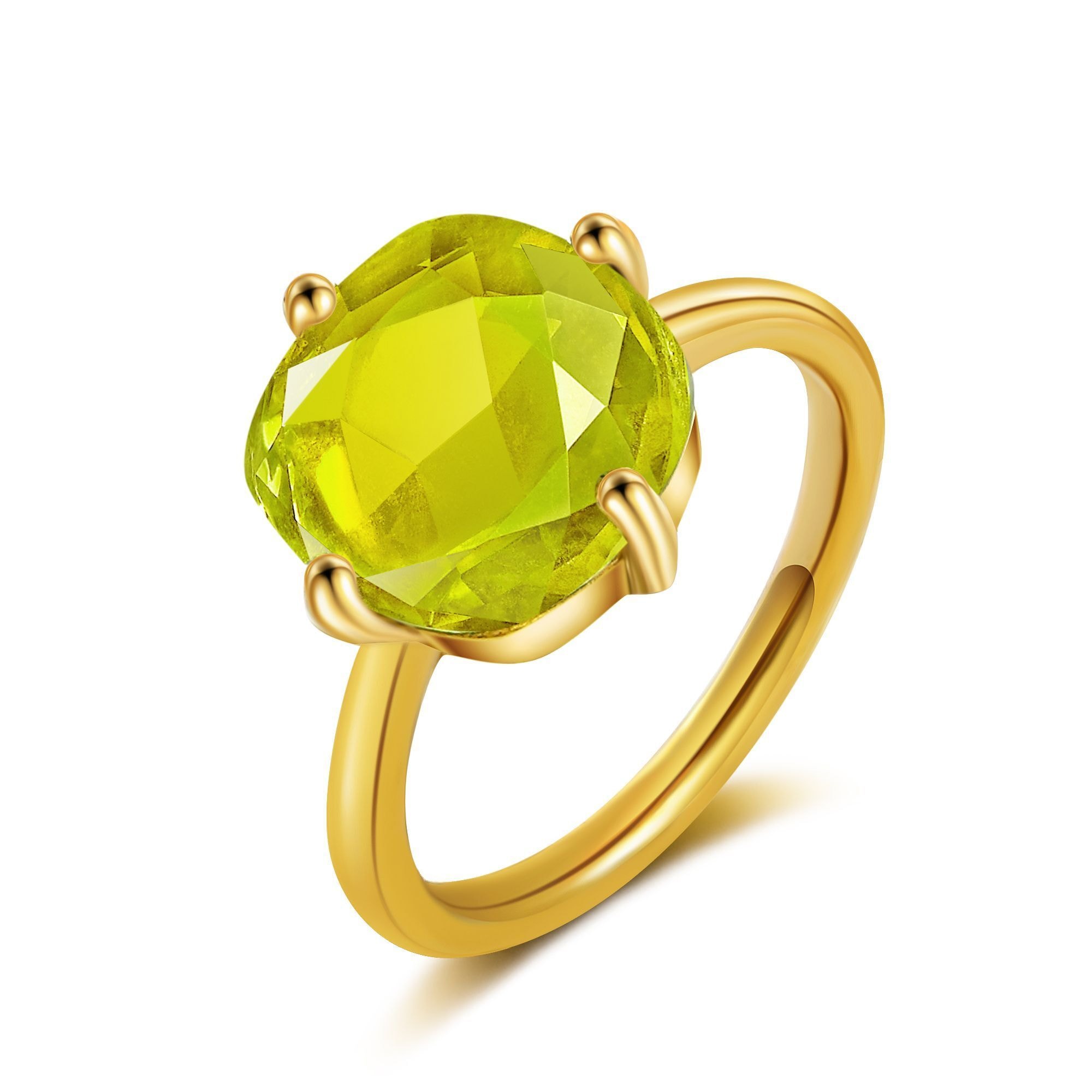 Fingerring AILORIA "Ring Lemon Quarz ÉGLANTINE" Gr. 52, gelb, Fingerringe, Damen, 52, Fingerring