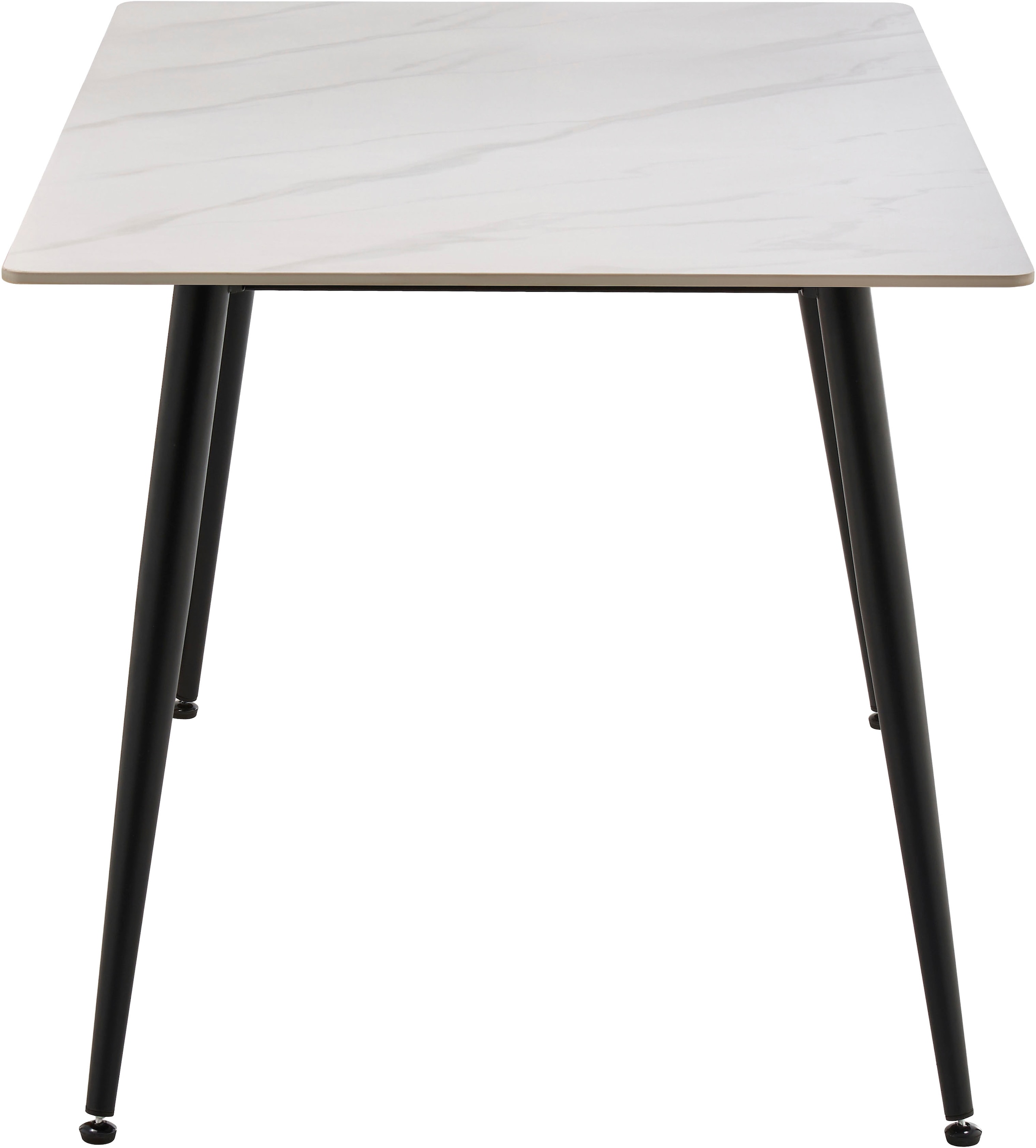 OTTO home Essgruppe »Juniper« Set, 5 tlg. Tisch 140x80cm in Sinterstein-Keramikoptik mit 4 Stühlen, 360° drehbar