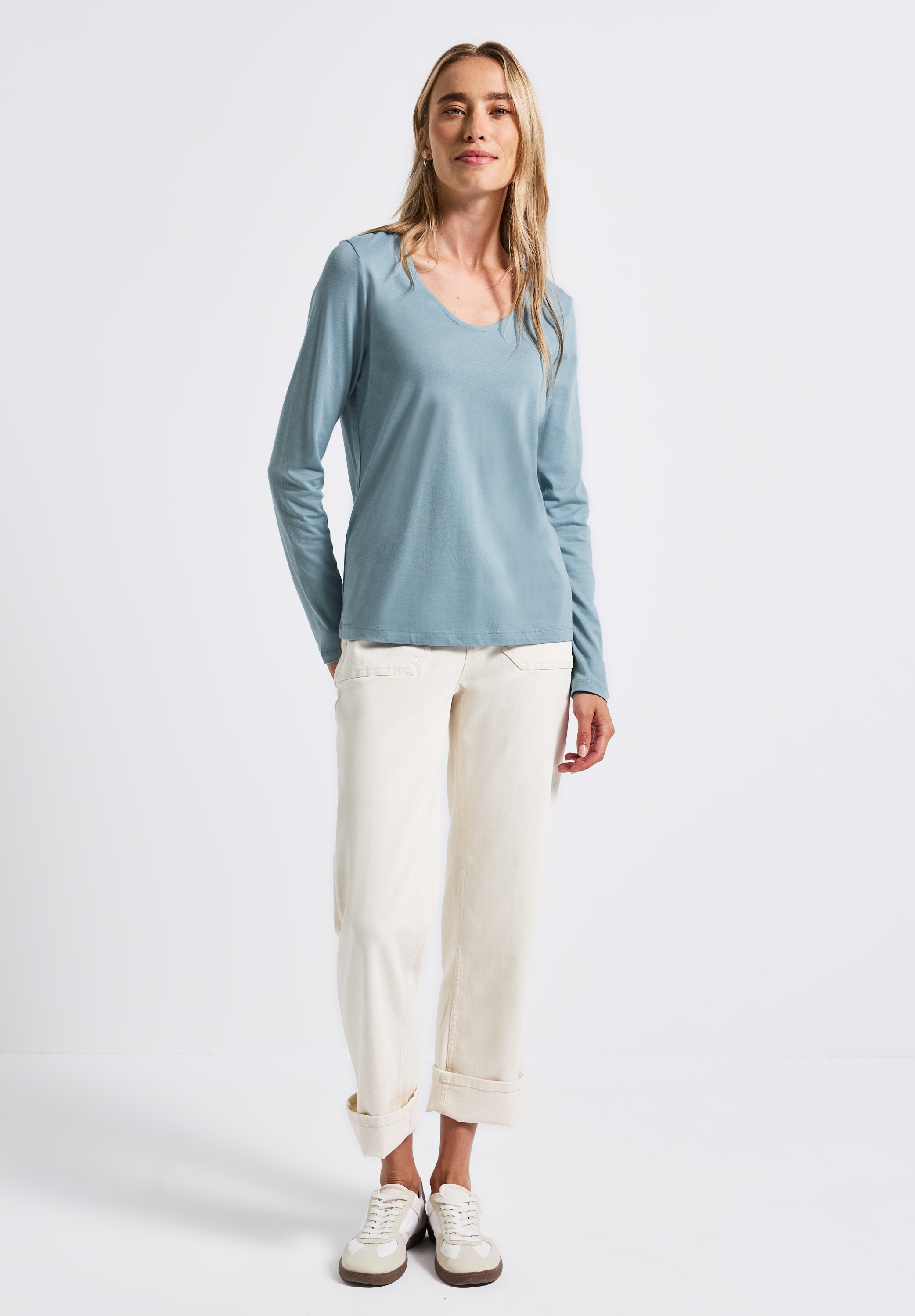 STREET ONE Langarmshirt, im soften Baumwoll-Mix