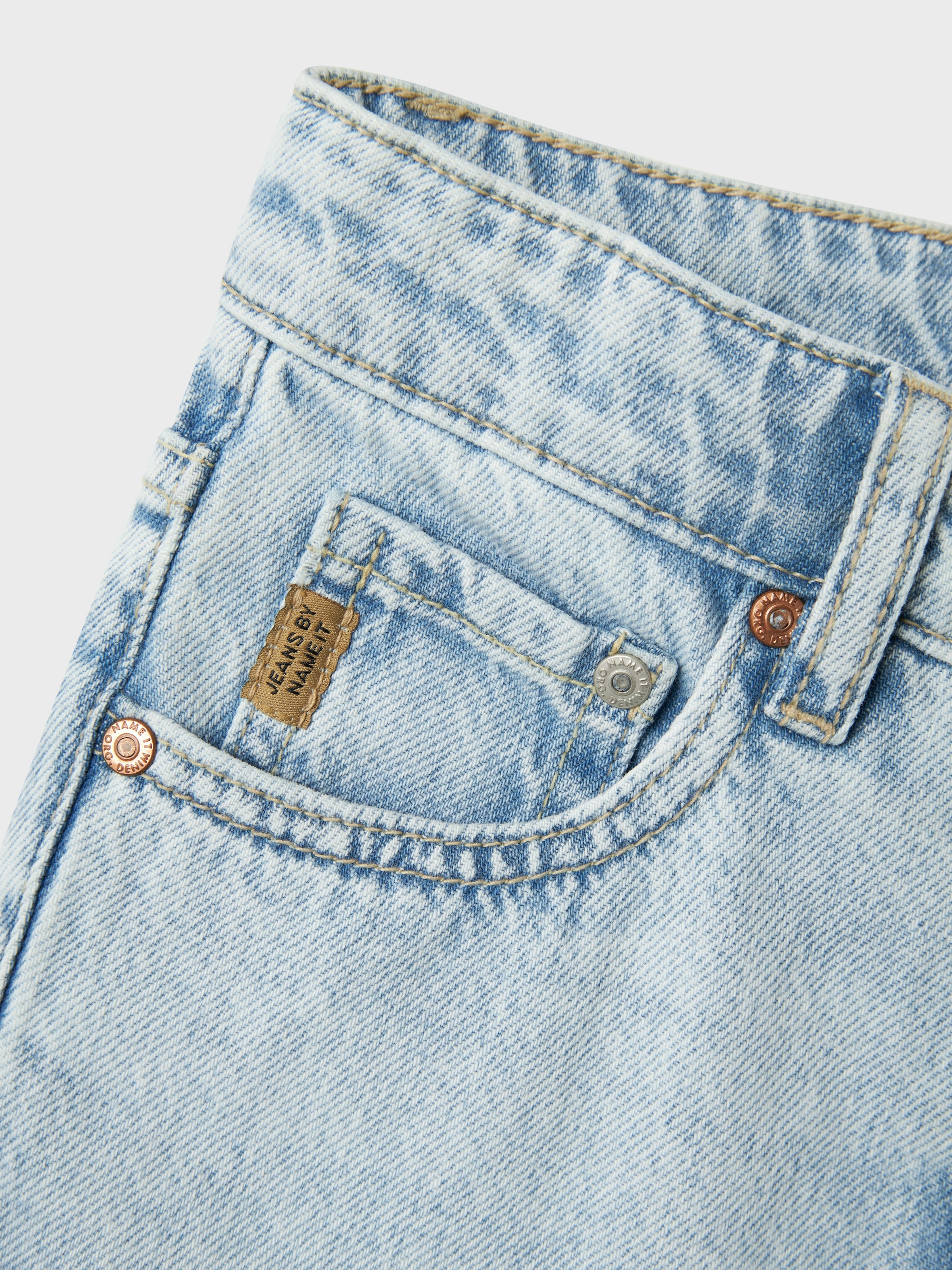 Name It Straight-Jeans »NKFROSE für Mädchen mit High Waist und weitem Bein«, unifarben, casual, loose fit, Baumwollmischung, Denim