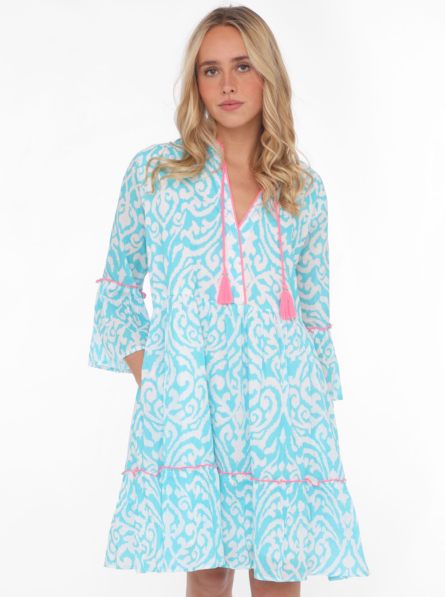 Zwillingsherz Sommerkleid "Kleid "Ornamente"" Eingrifftaschen mit Tasseln, günstig online kaufen