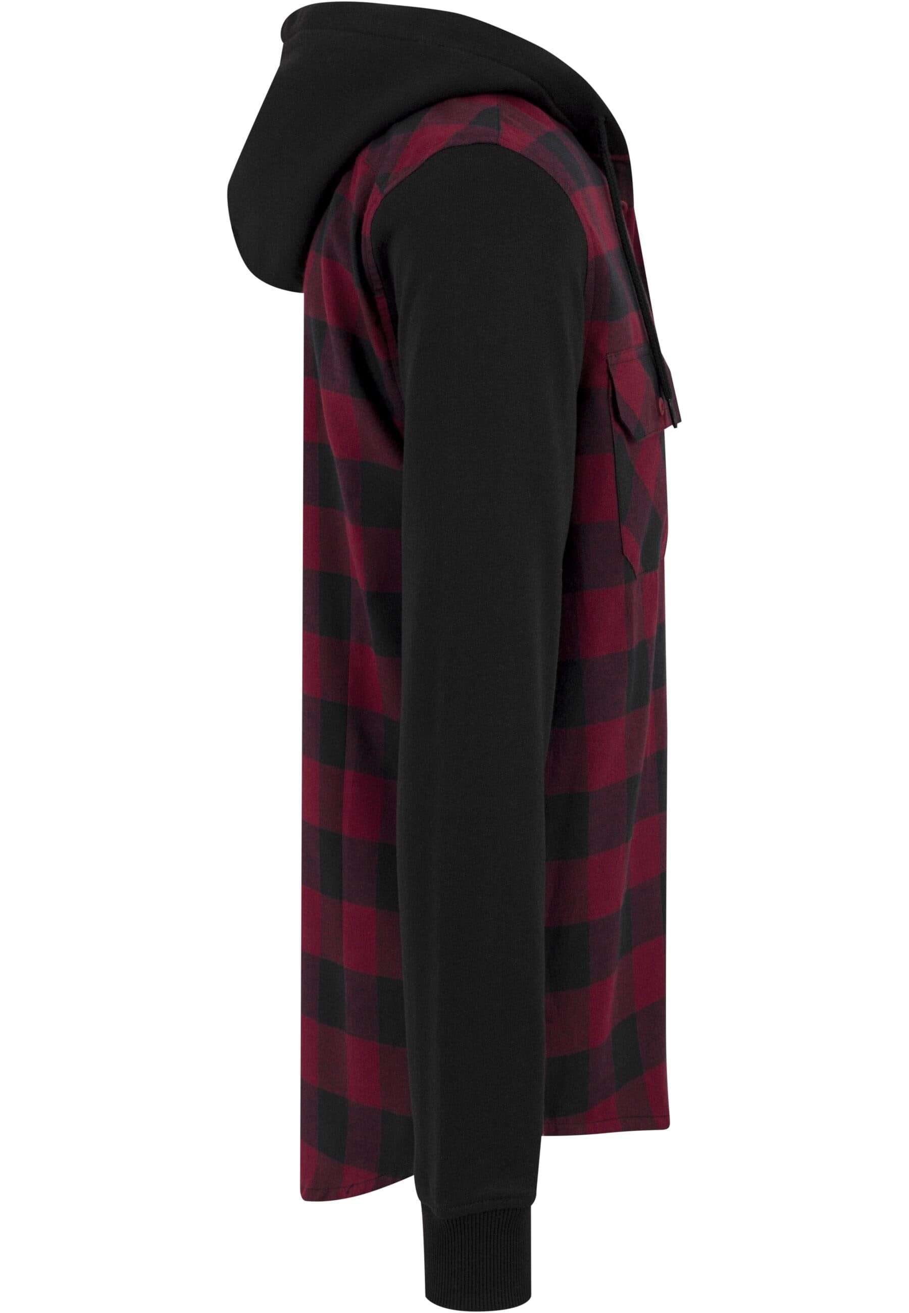 URBAN CLASSICS Shirtjacke »Herren Hooded Checked Flanell Sweat Sleeve Shirt«, (1 tlg.)