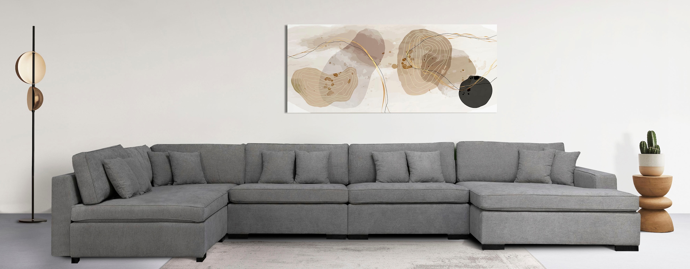 Home affaire Wohnlandschaft "Skara XXL U-Form", Lounge-Sofa XXL mit Federke günstig online kaufen