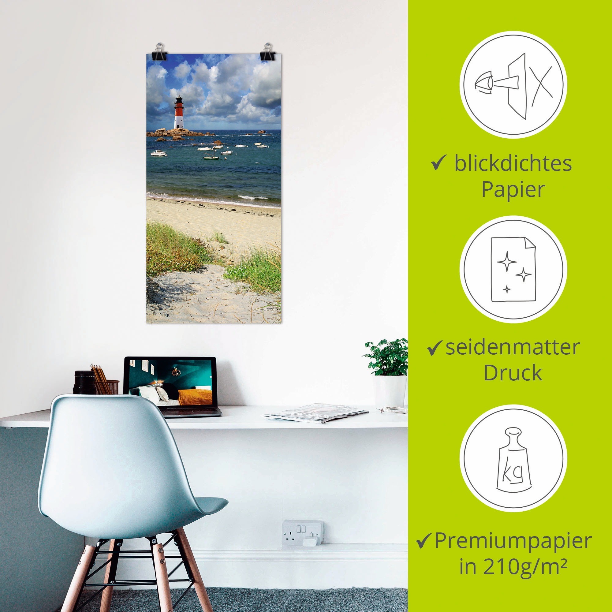 Artland Wandbild »Blick von den Dünen«, Küste, (1 St.), als Leinwandbild, Poster in verschied. Größen