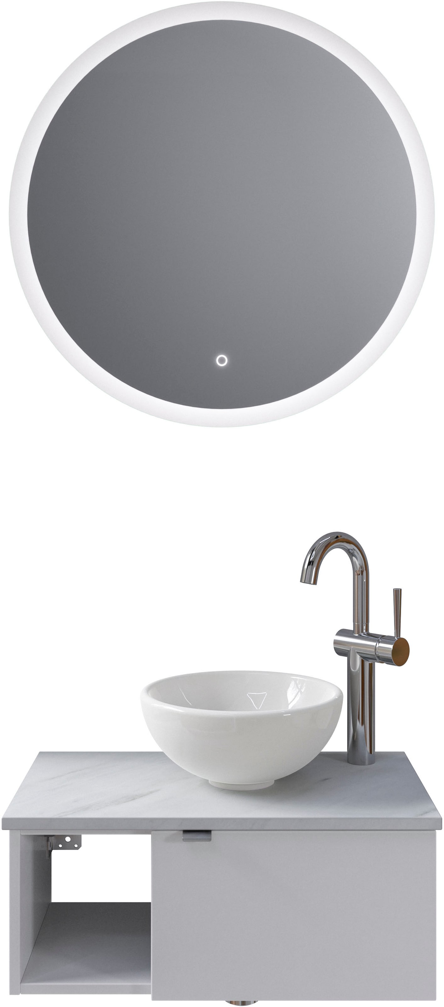 Saphir Badmöbel-Set "Serie 6915" 4 Stk. tlg. Gäste-Bad, 70 cm breit, mit LE günstig online kaufen
