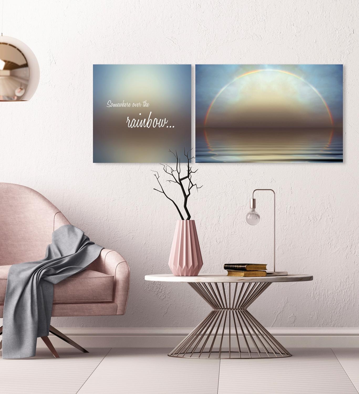 queence Leinwandbild "Rainbow", Himmel-Himmelsbilder-Kunst-Modern-Spa-Spa B günstig online kaufen